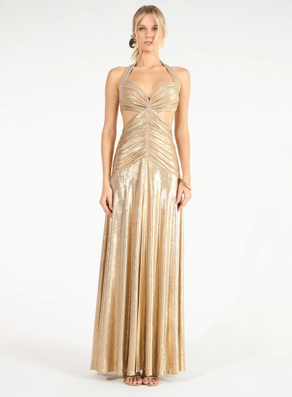 SK LONG RUCHED FOLD DRESS