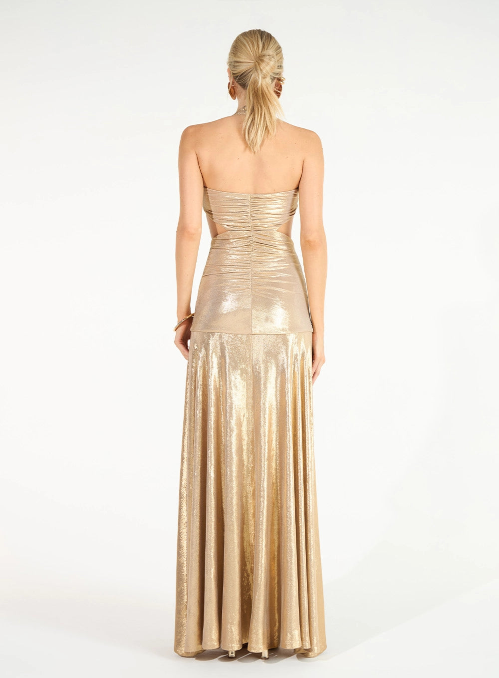 SK LONG RUCHED FOLD DRESS