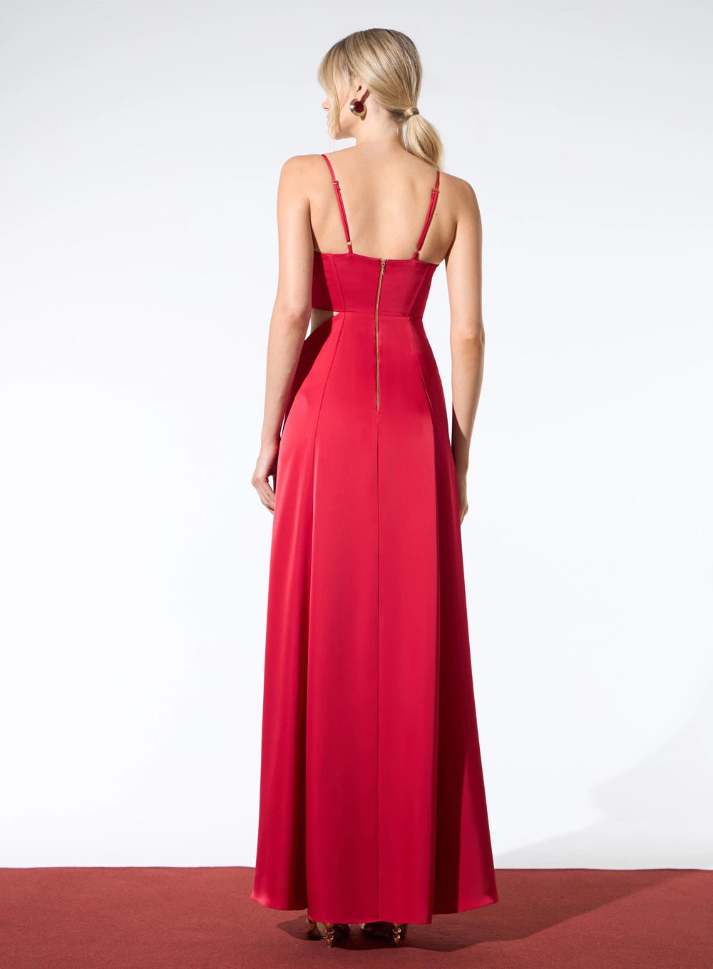 SK RED CUT OUT DRESS