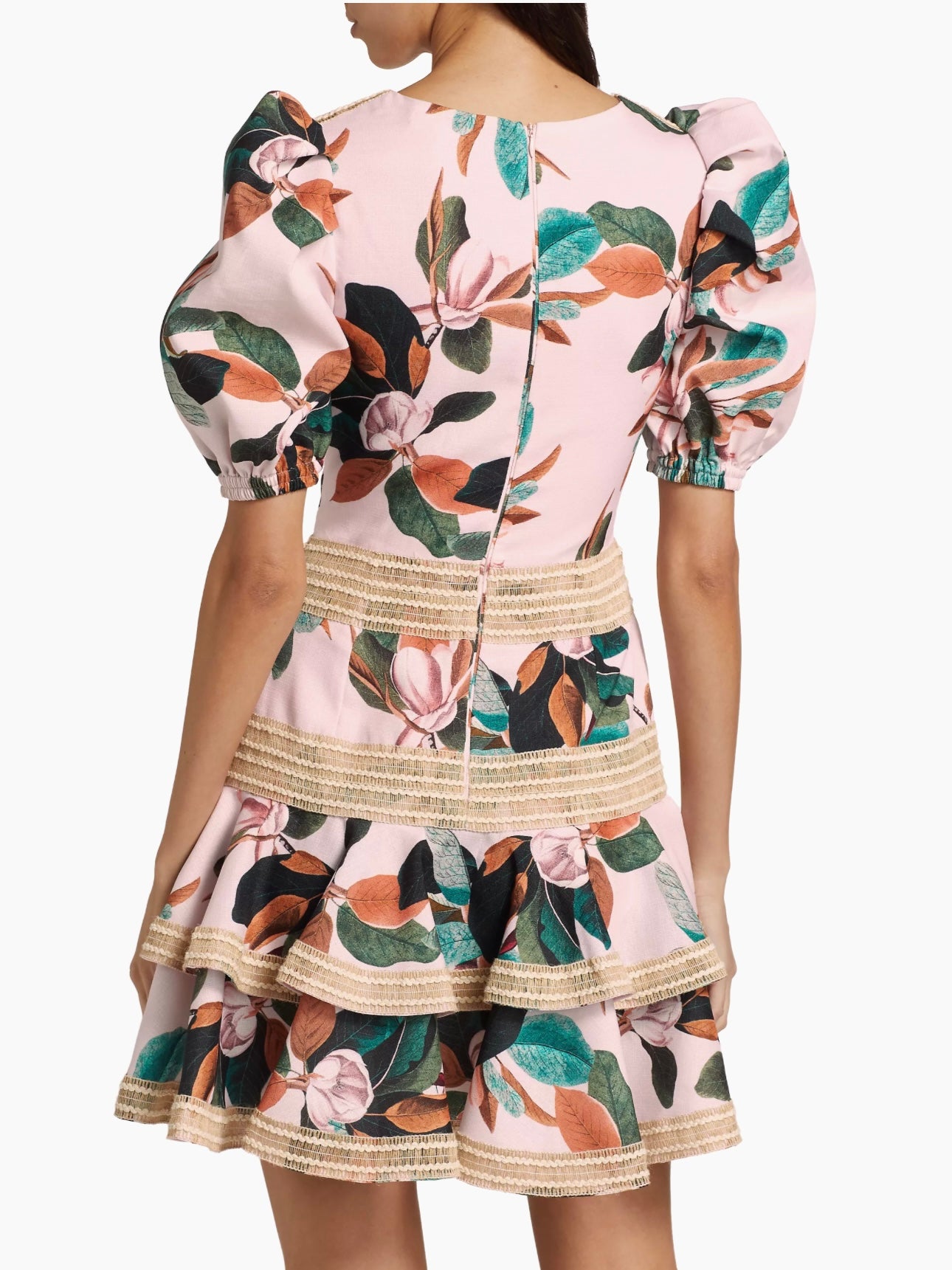 PT FLORAL PUFF SLEEVE SHORT DRESS