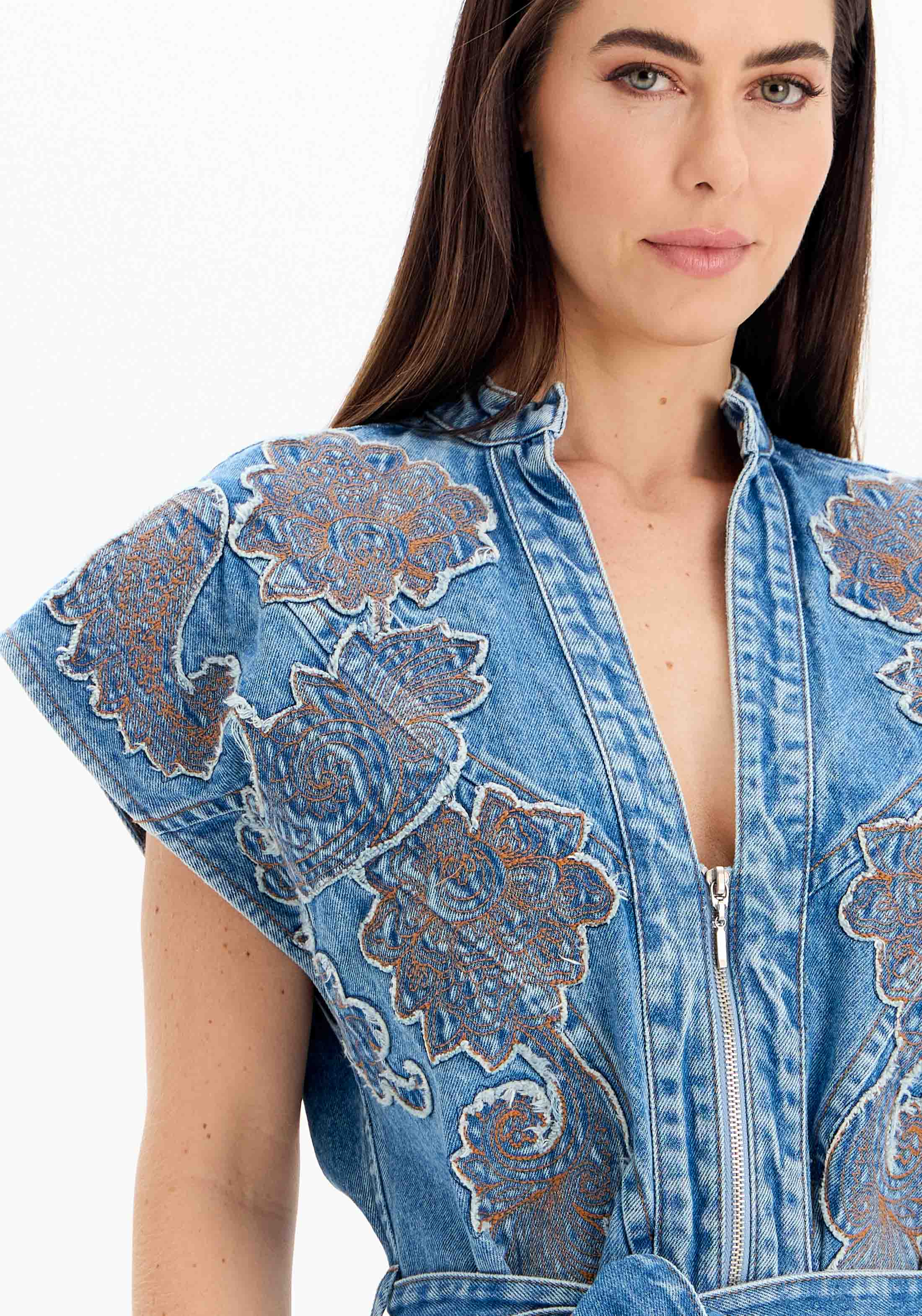 AMAR EMBROIDERY SHORT ROMPER