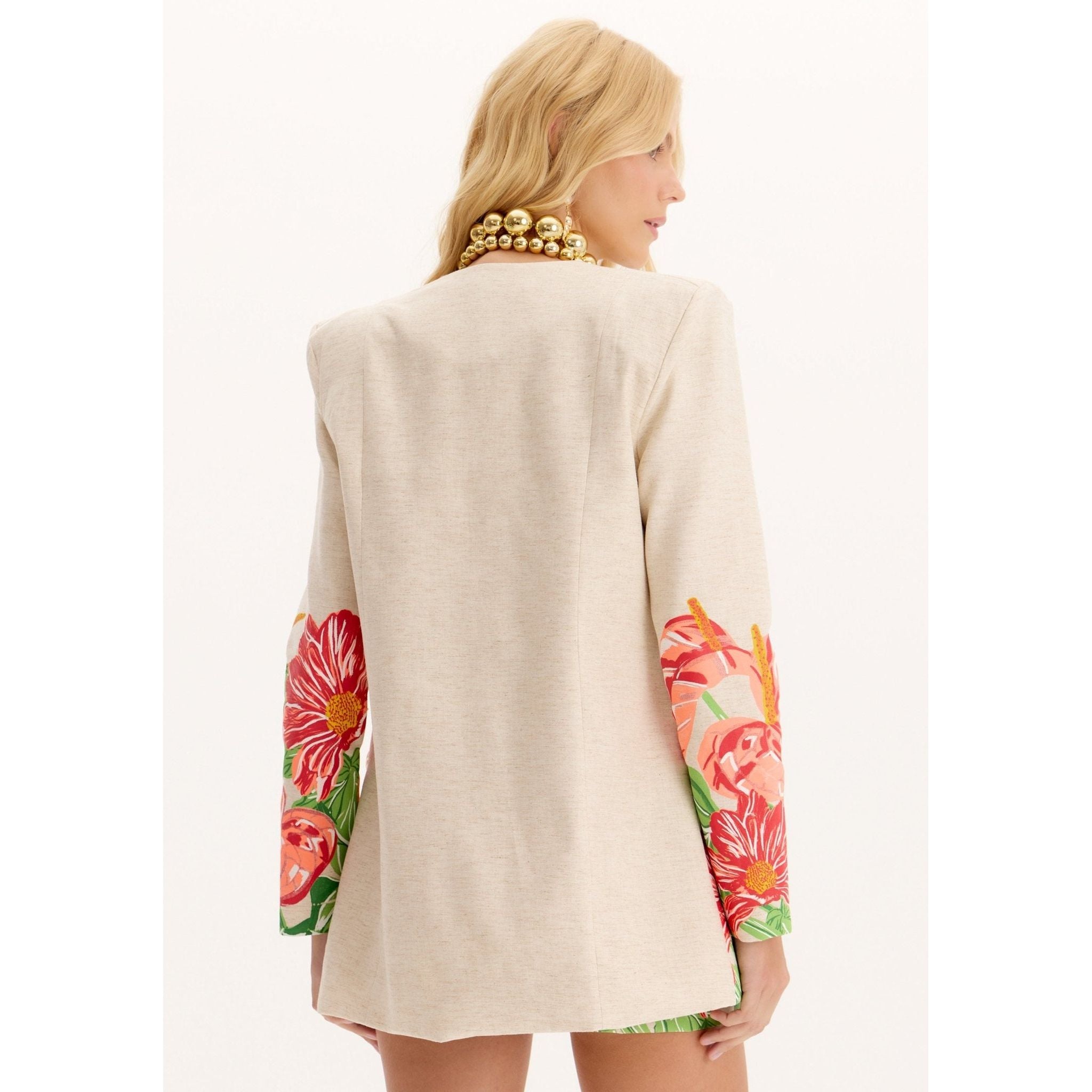 AMAR FLORAL BLAZER AND SKIRT SET