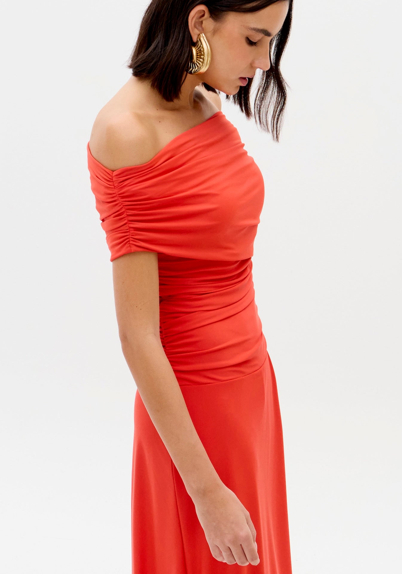 LP ONE SHOULDER JUMPSUIT RED