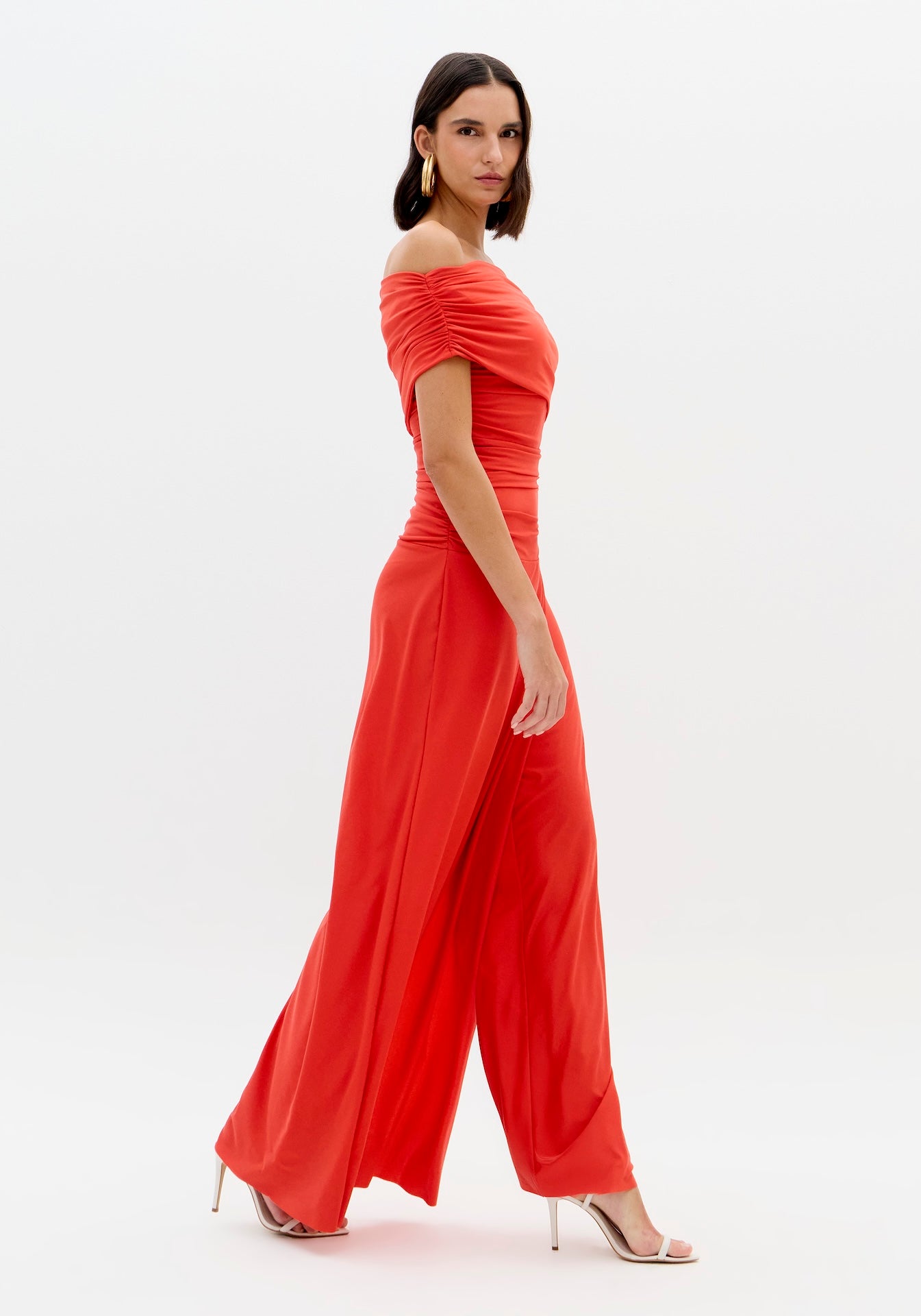 LP ONE SHOULDER JUMPSUIT RED