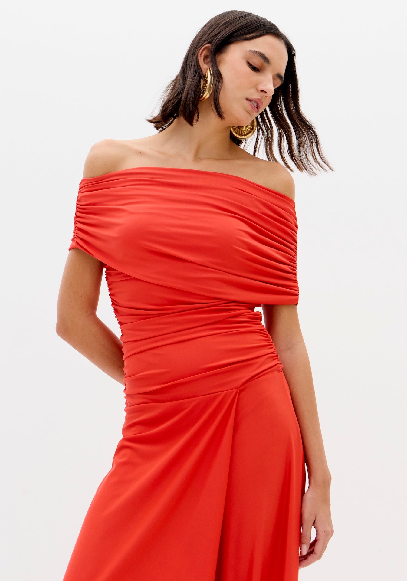 LP ONE SHOULDER JUMPSUIT RED