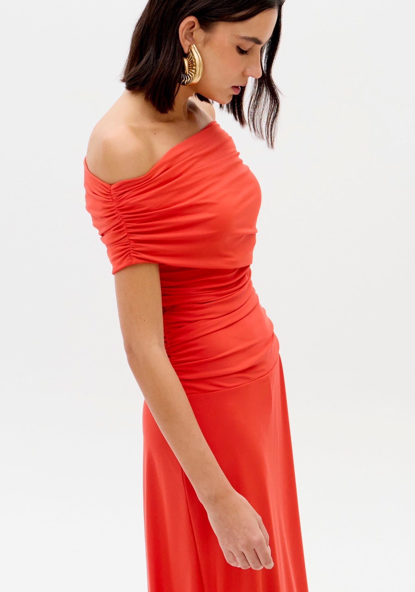 LP ONE SHOULDER JUMPSUIT RED