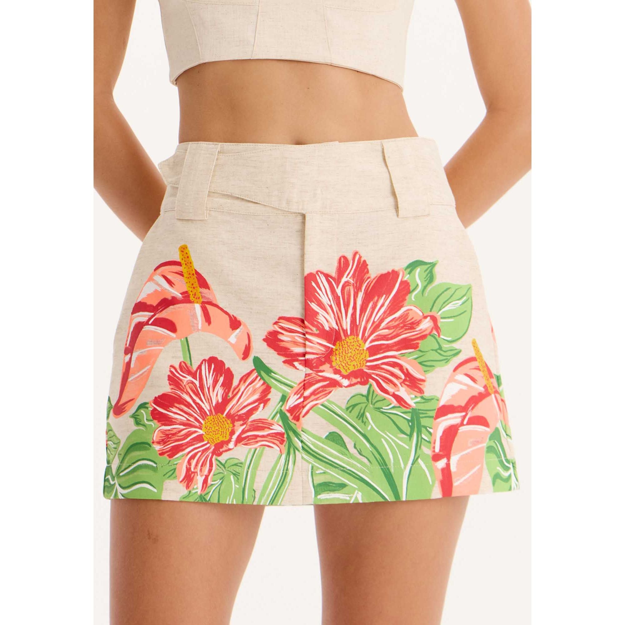AMAR FLORAL BLAZER AND SKIRT SET