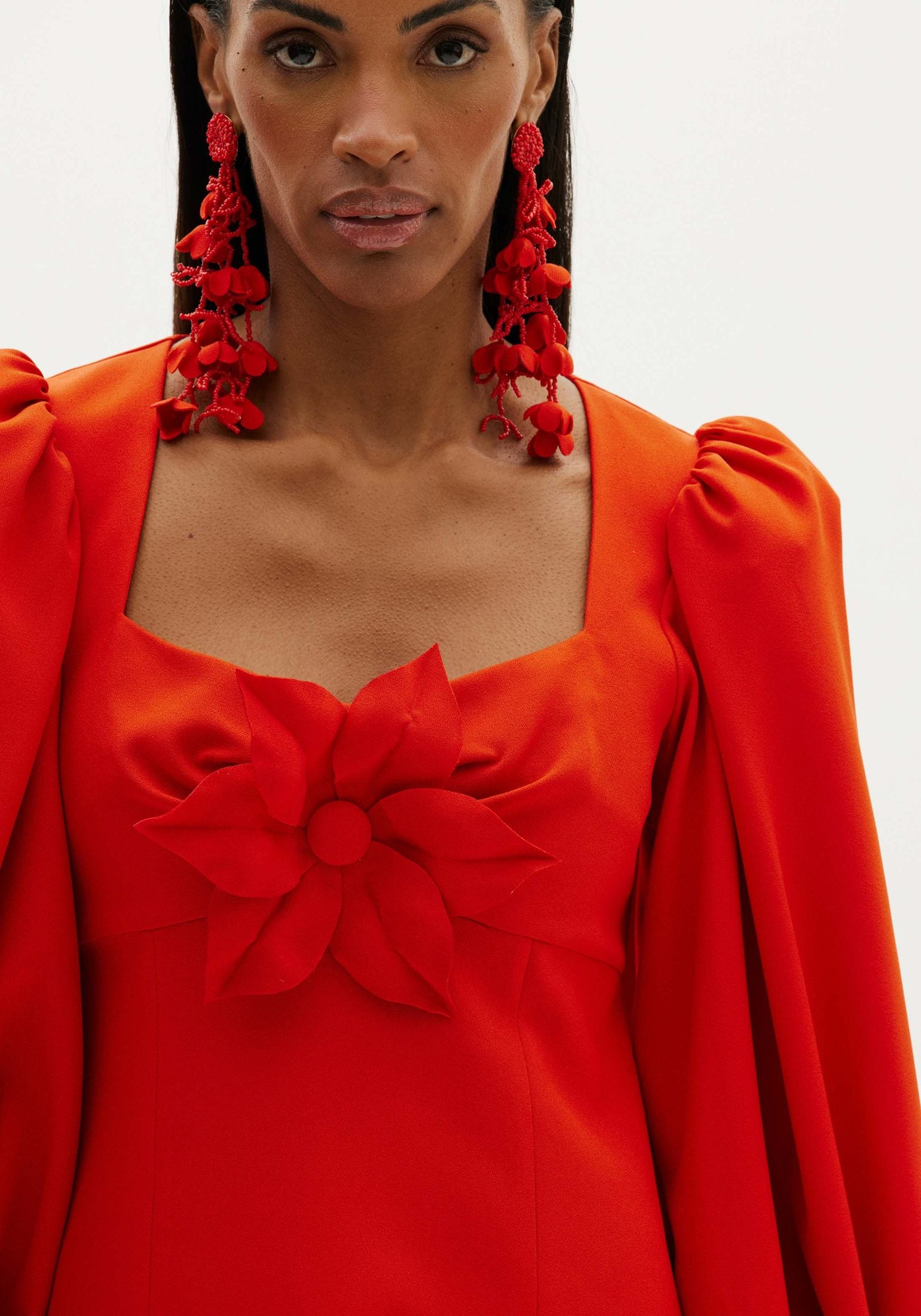 AMAR LONG SLEEVES RED DRESS