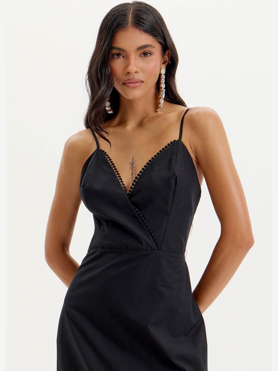 AMAR LONG FLOWER DETAILS DRESS