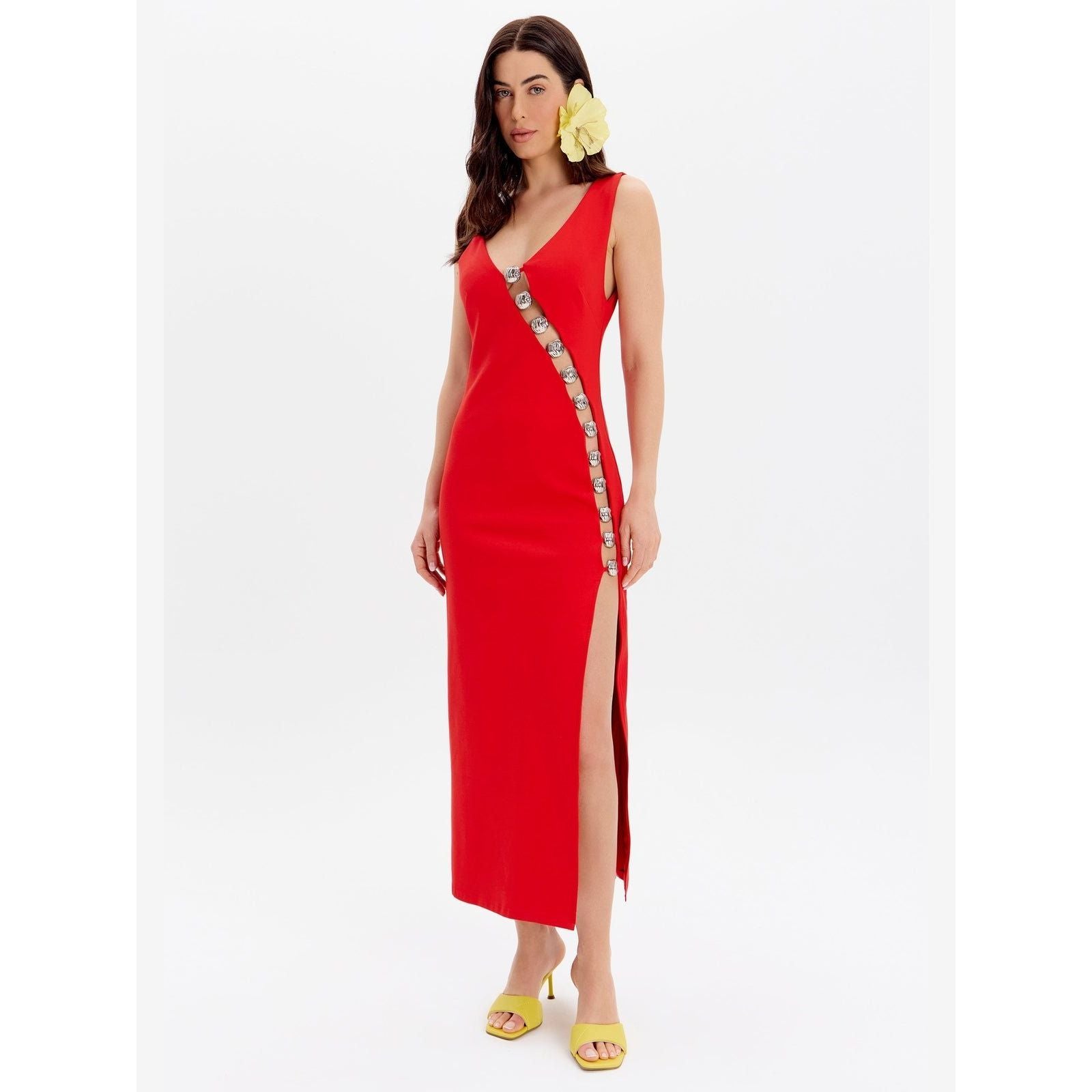 LP VESTIDO SUPER MIDI OPEN FRONT