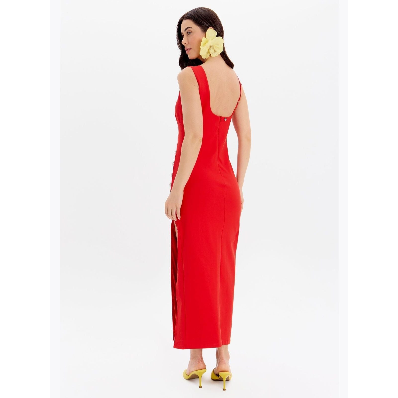 LP VESTIDO SUPER MIDI OPEN FRONT
