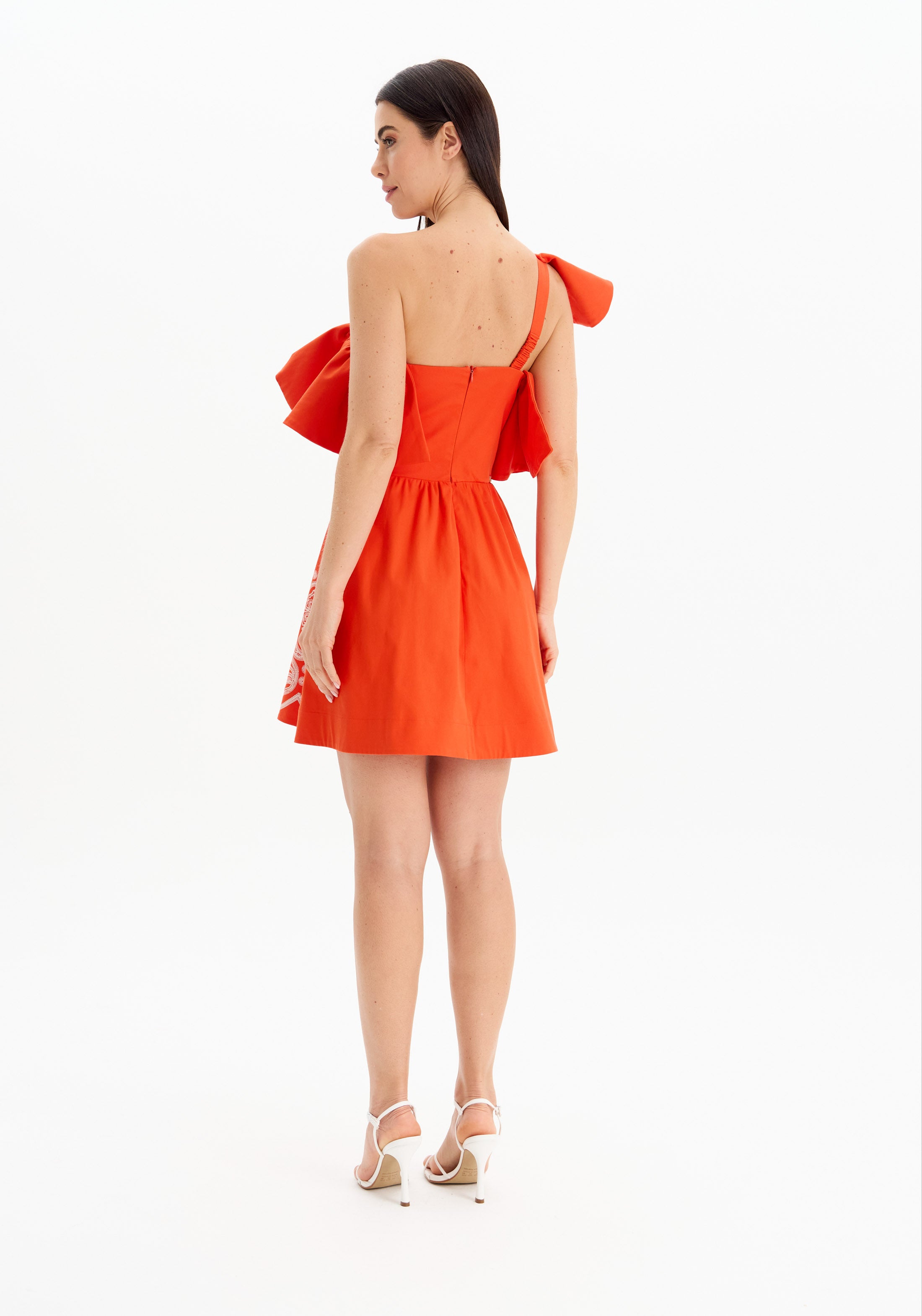 AMAR ONE SHOULDER EMBROIDERY DRESS