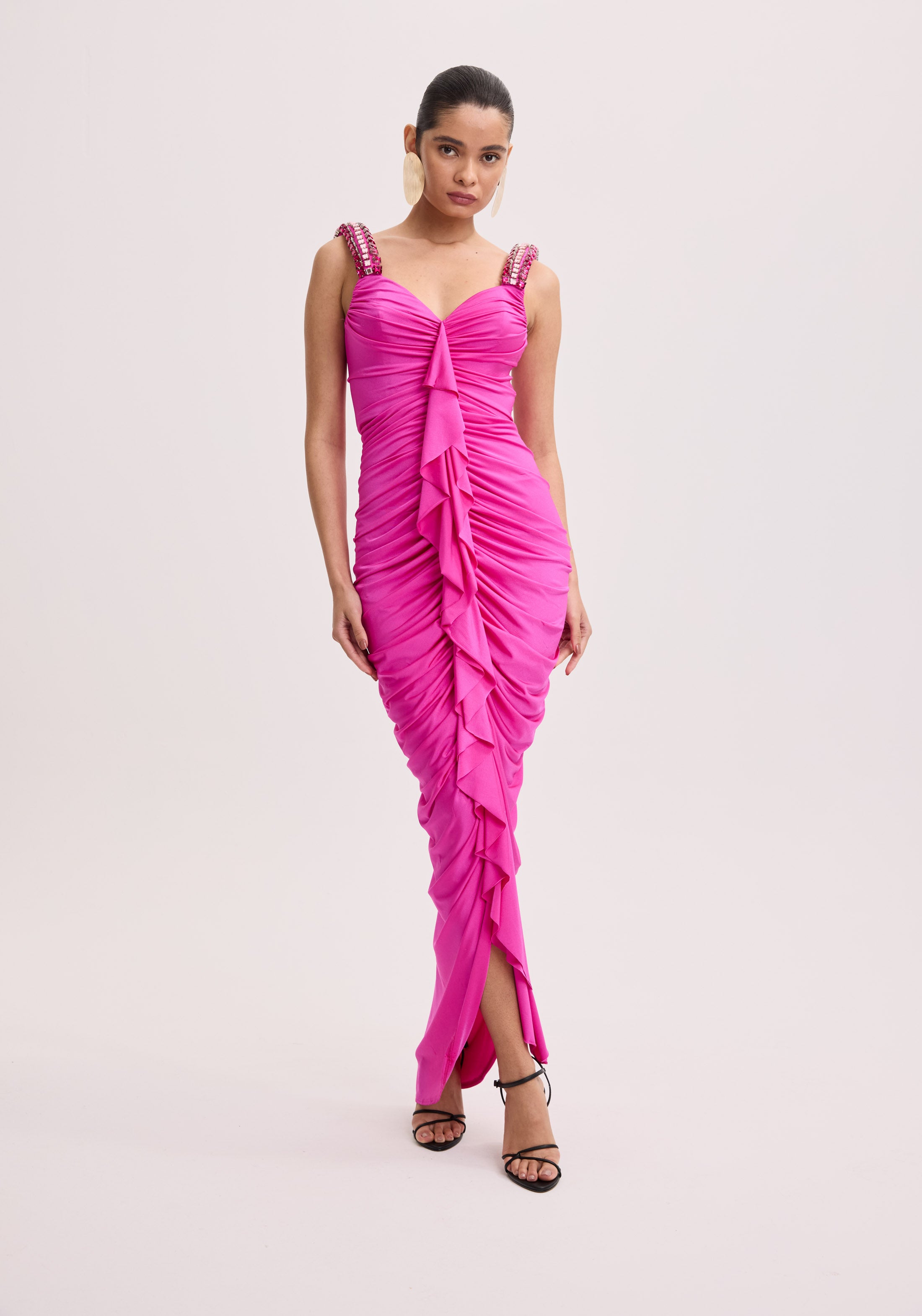 AMAR SUPER MIDI WITH FRILL DRESS