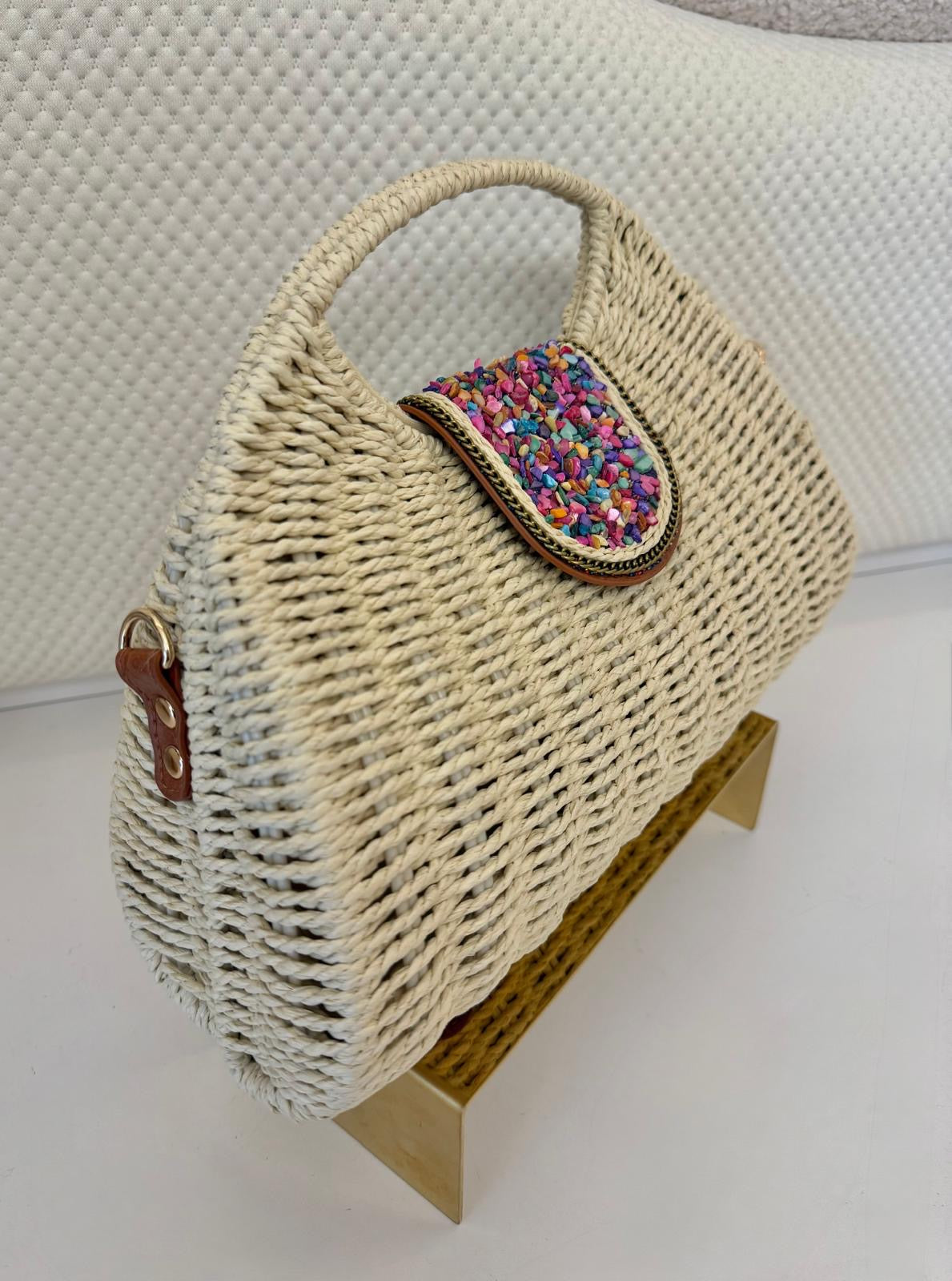 IV COLORFUL STRAW BAG