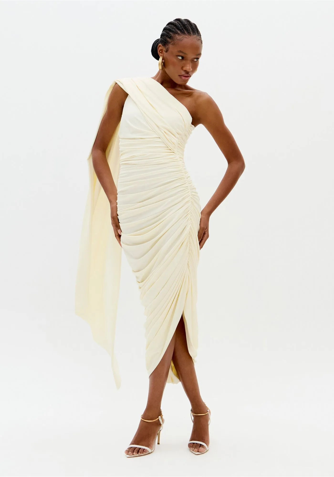 LP ASYMMETRIC ONE SHOULDER DRESS - RED