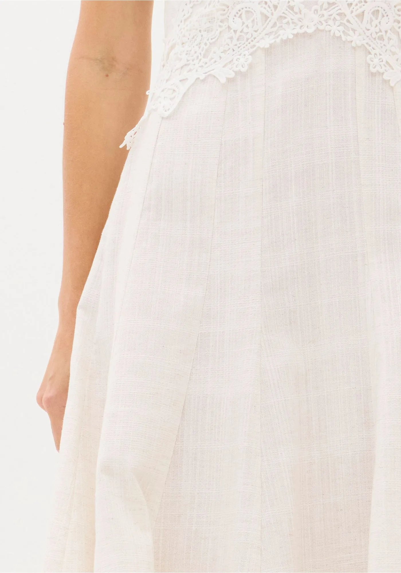 LP LINEN SUPER MIDI DRESS WITH STRAPS
