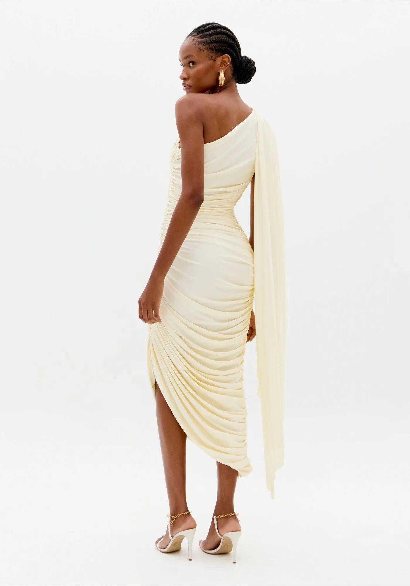 LP ASYMMETRIC ONE SHOULDER DRESS - RED