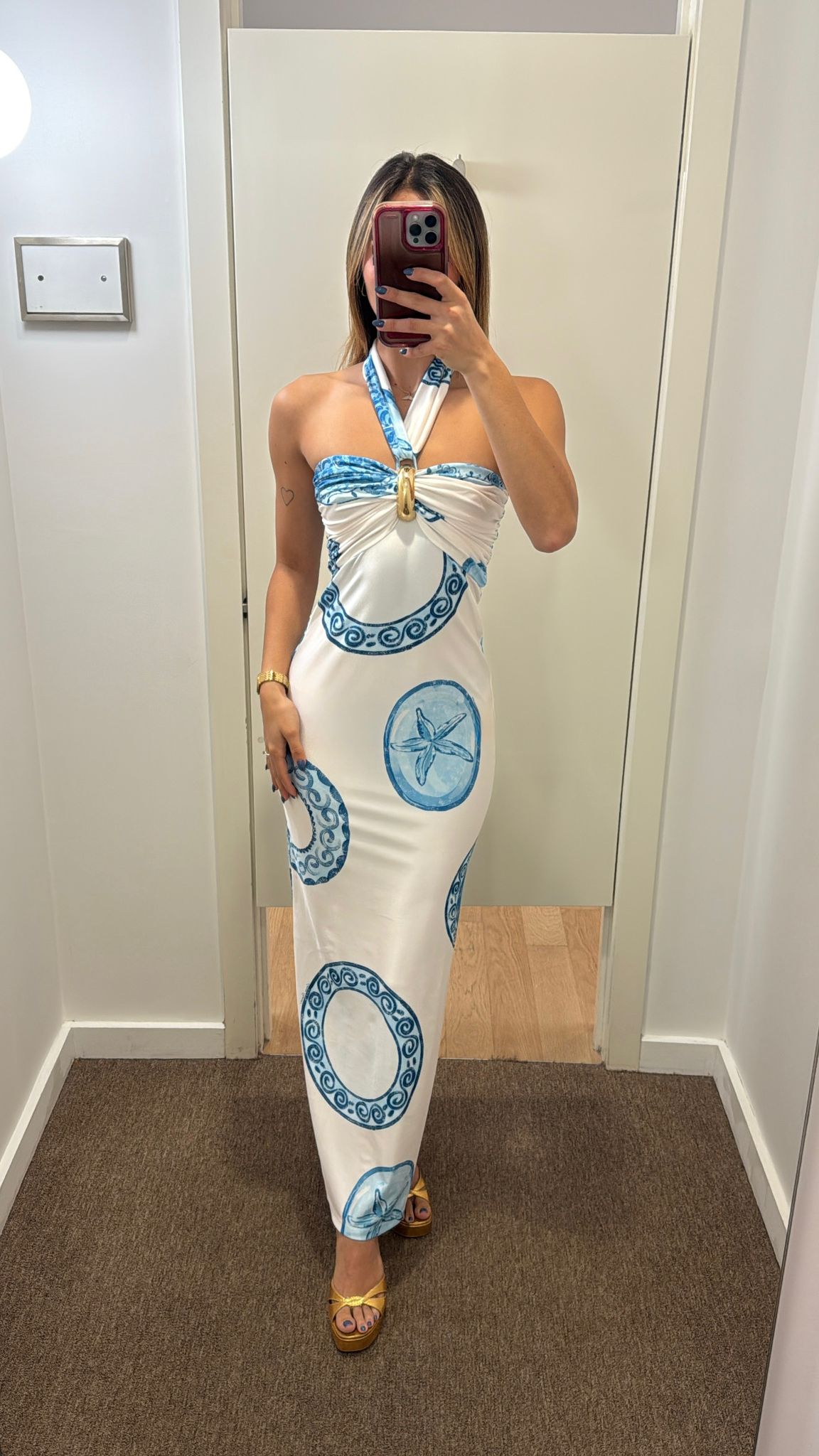 LP SUPER HALTER MIDI DRESS