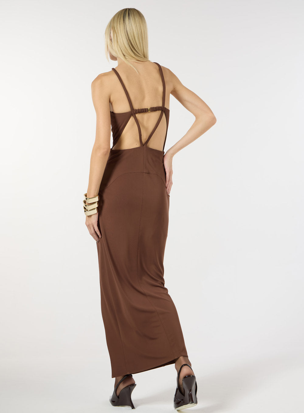 SK MIDI OPEN BACK DRESS