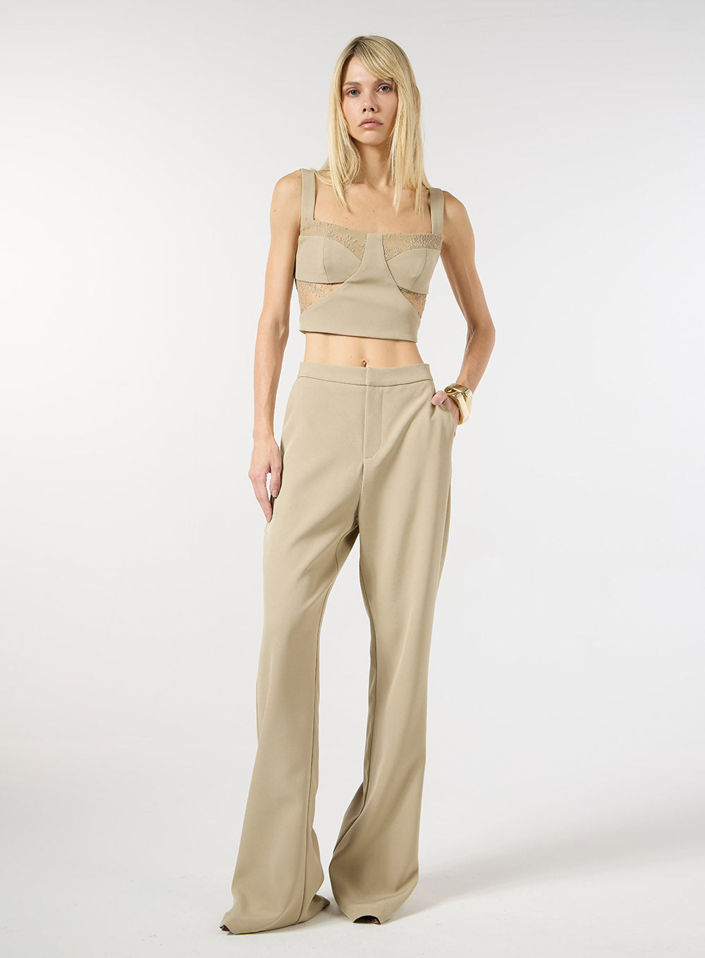 SK CREPE TOP AND FLARE PANTS
