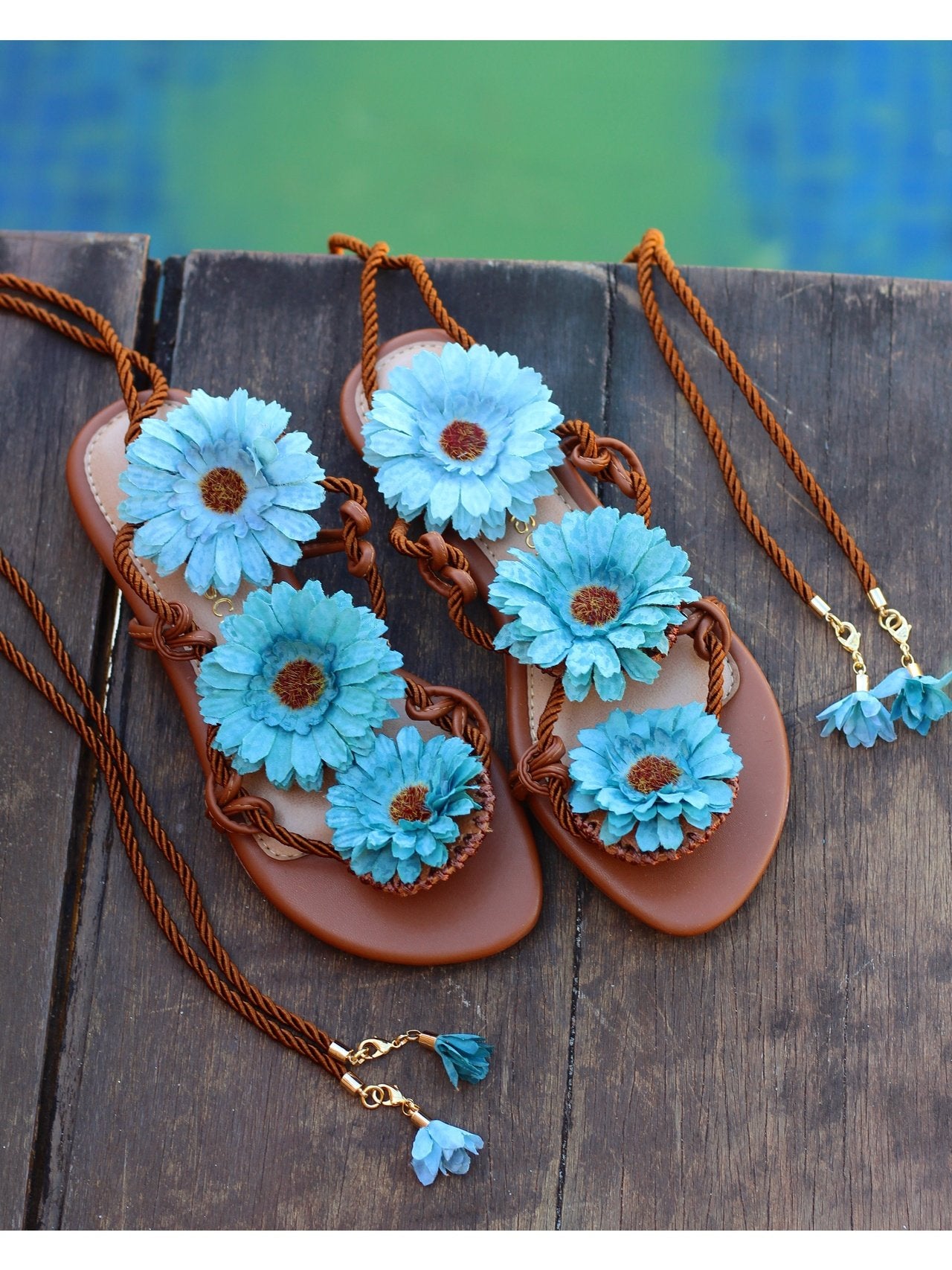 BLUE SUNFLOWER SANDALS