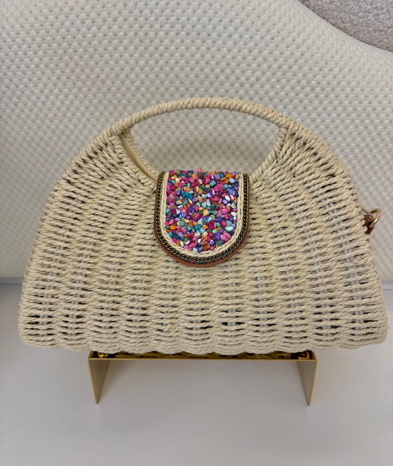IV COLORFUL STRAW BAG