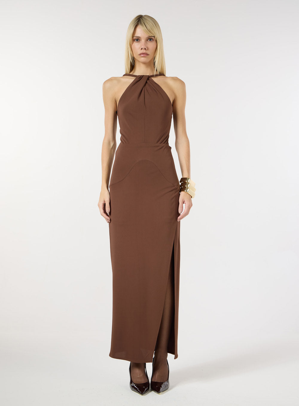 SK MIDI OPEN BACK DRESS