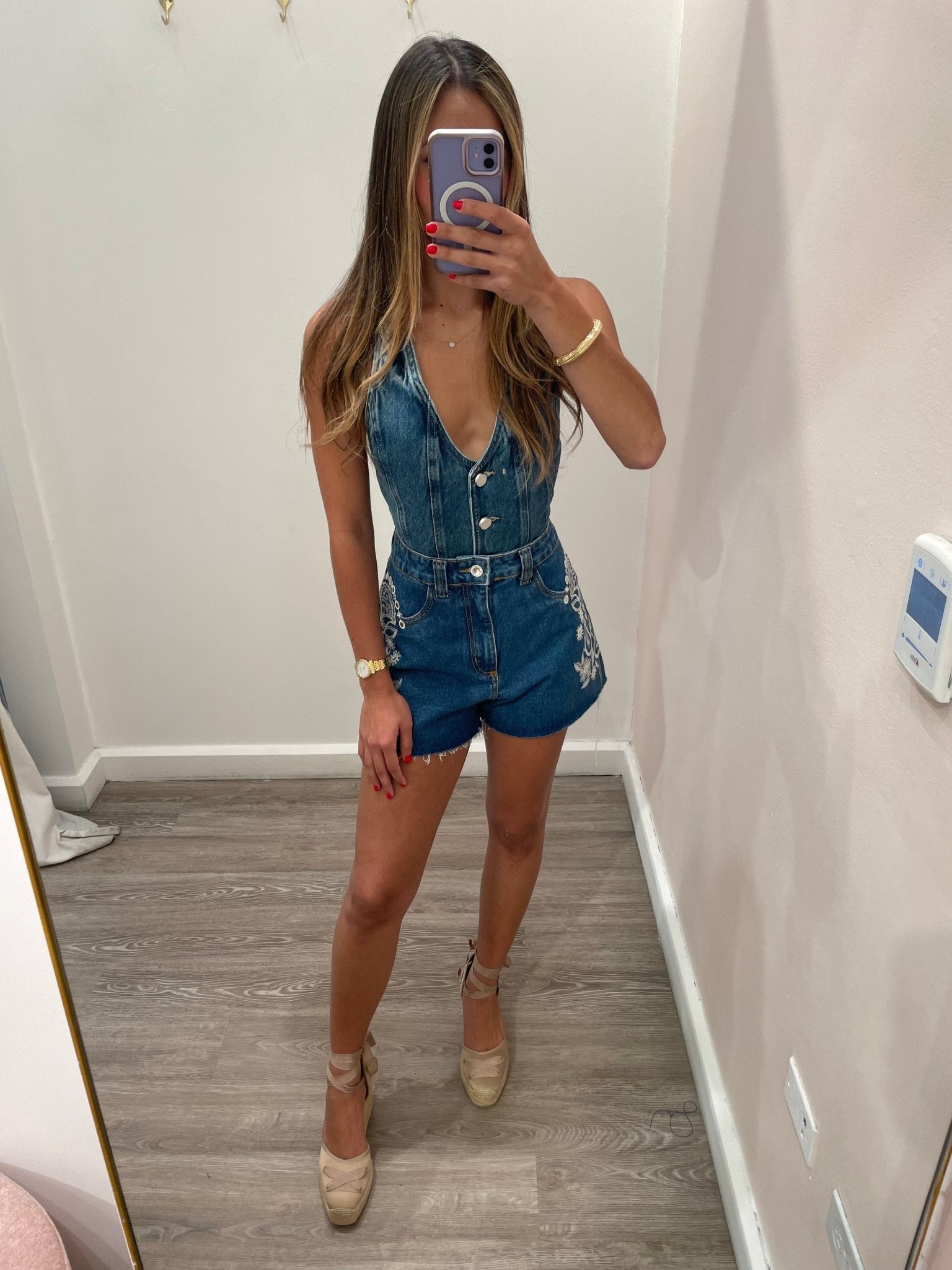 AMAR EMBROIDERED HIGH WAISTED SHORT