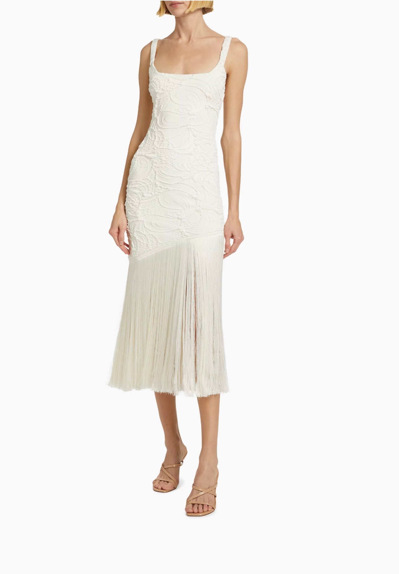 PB JACQUARD WHITE DRESS