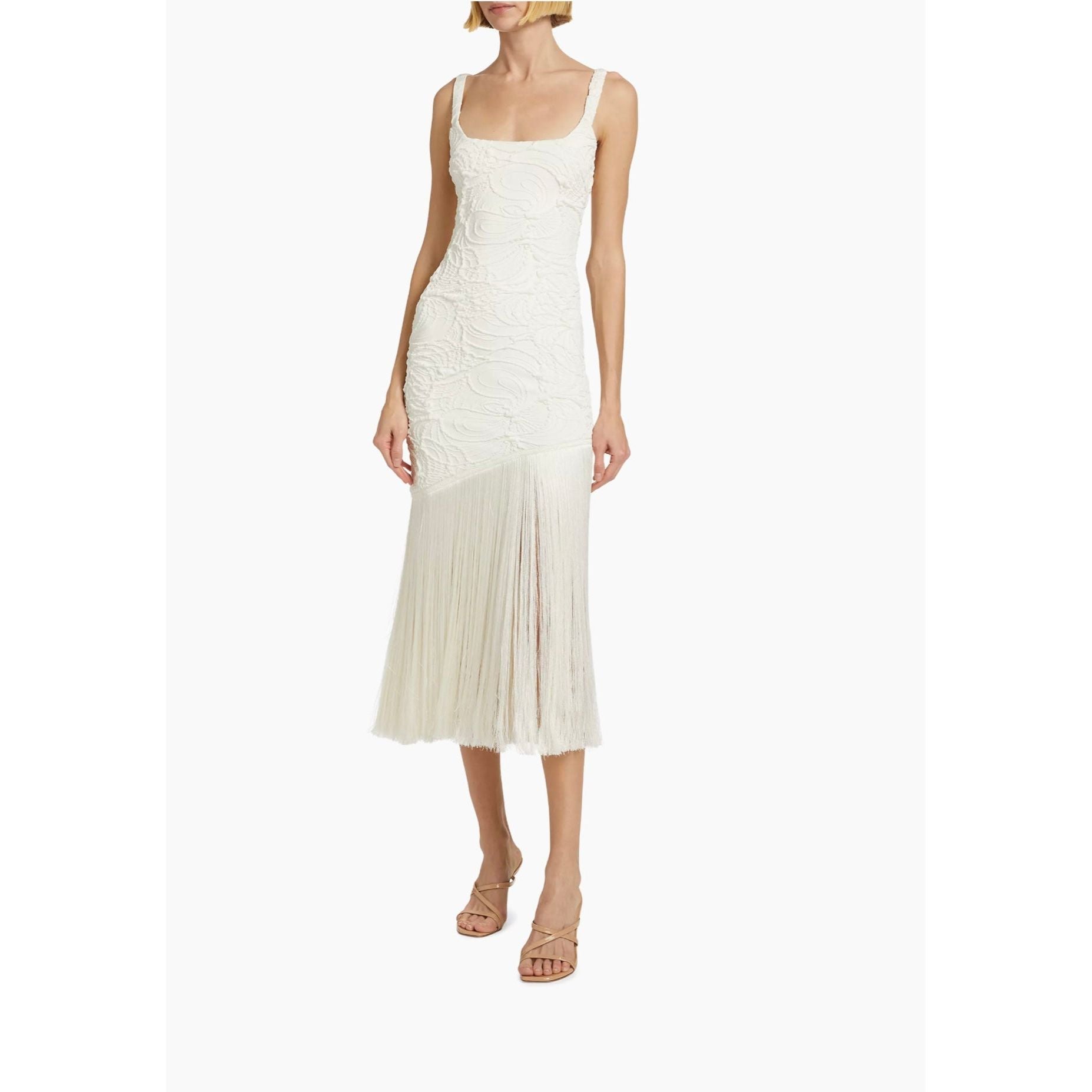 PB JACQUARD WHITE DRESS