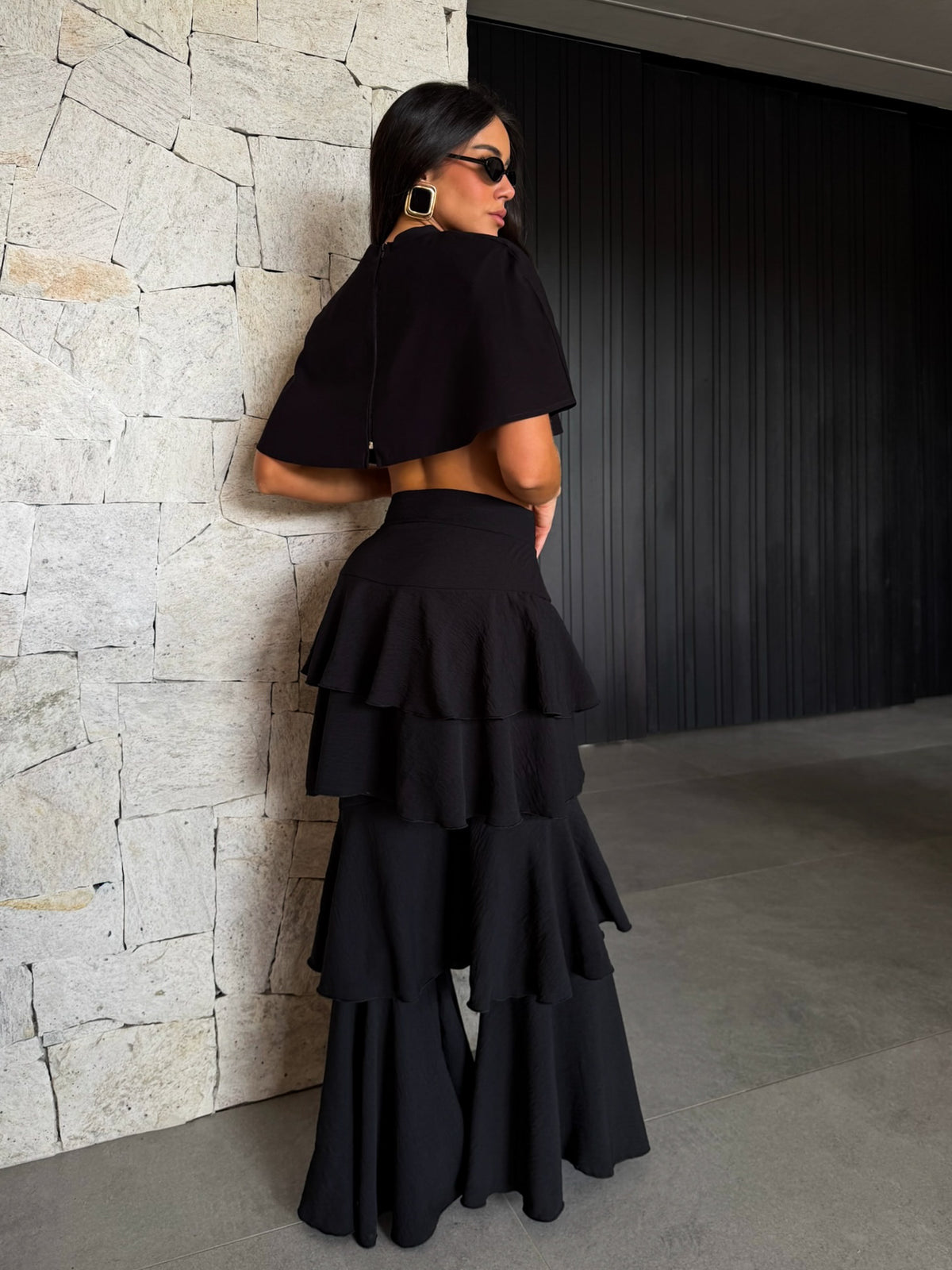 IARA RUFFLE AND CAPE MATCHING SET