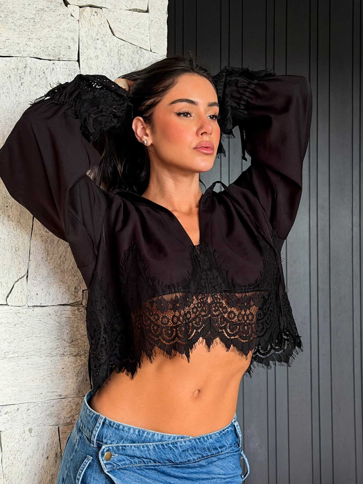 CHANTY TOP - BLACK