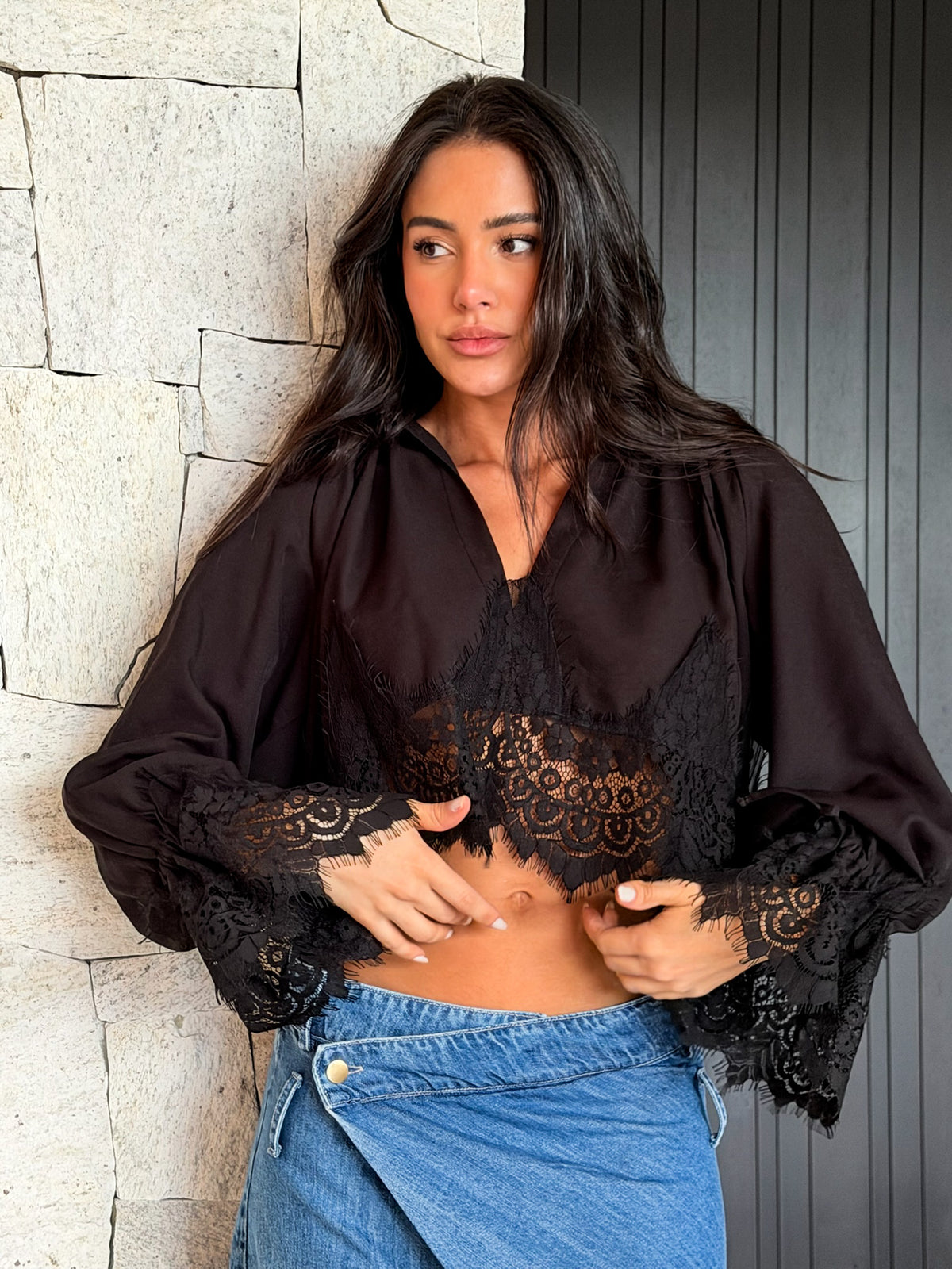 CHANTY TOP - BLACK