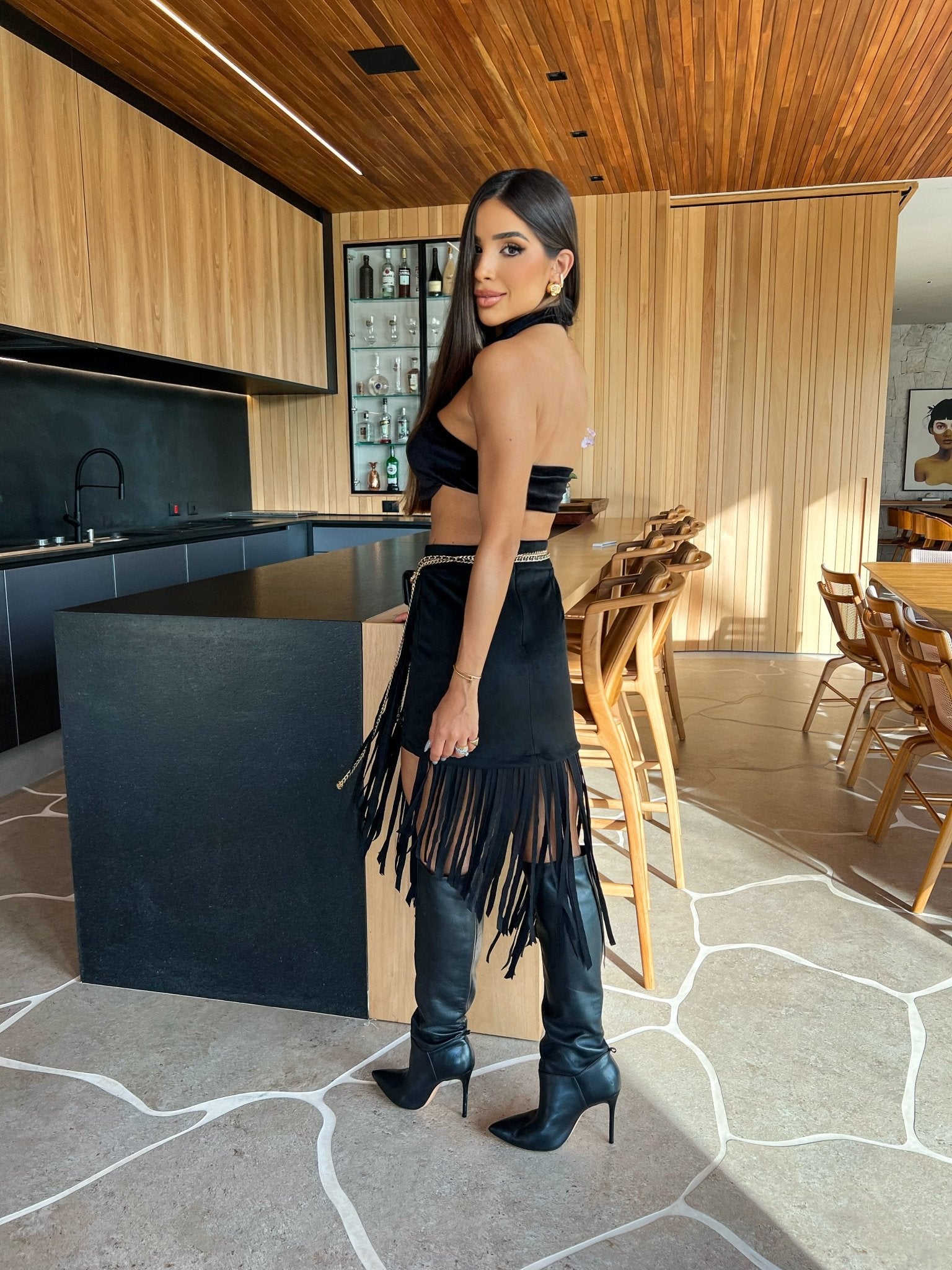 SUEDE BLACK WEST SKIRT