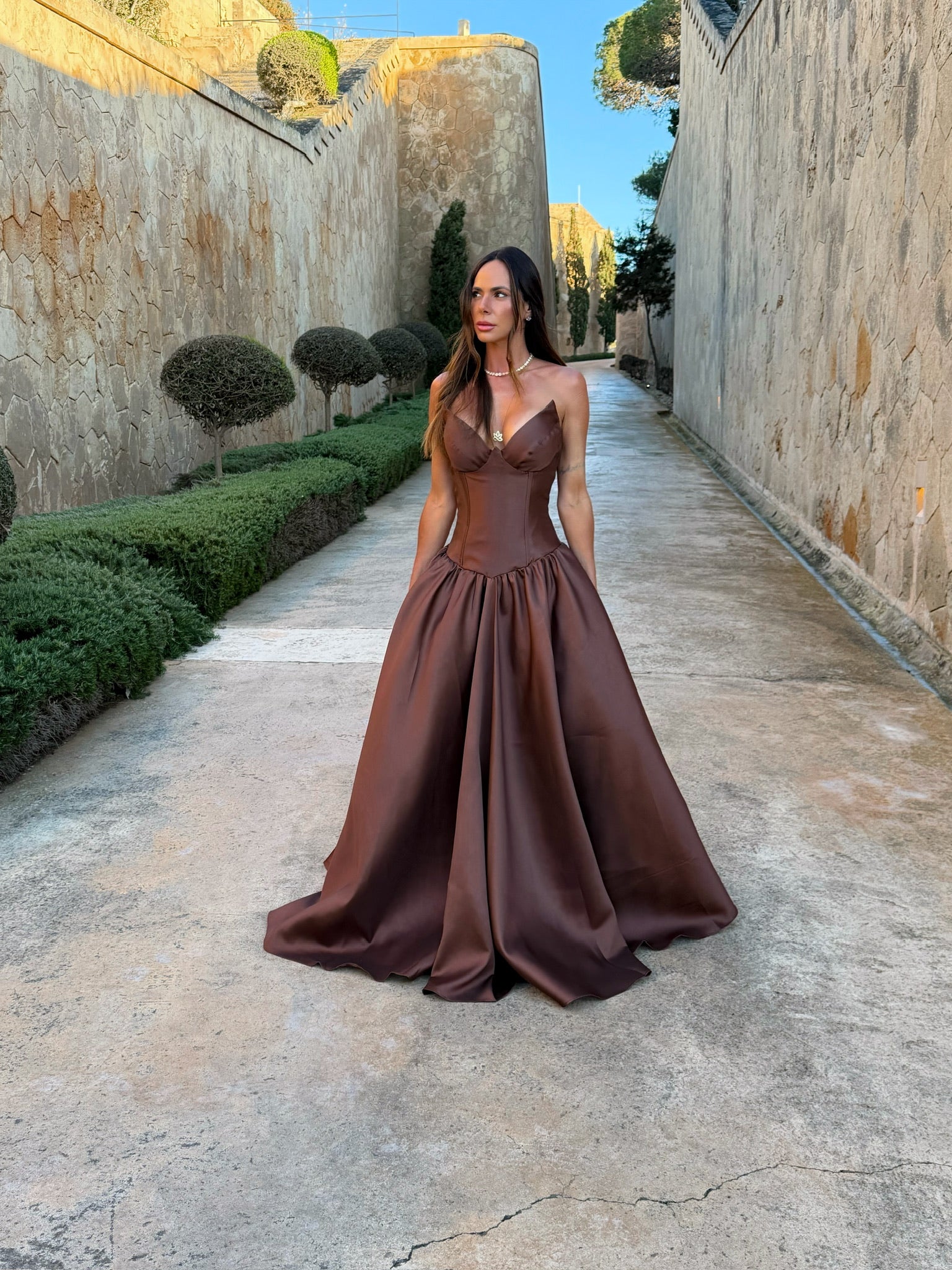 VENUS LONG GOWN - BROWN