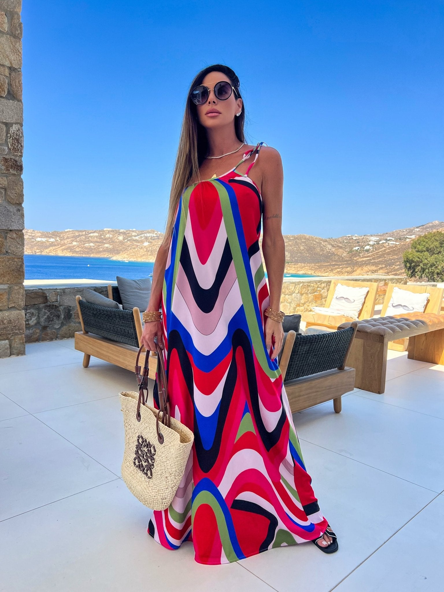 POSITANO ONE SHOULDER DRESS