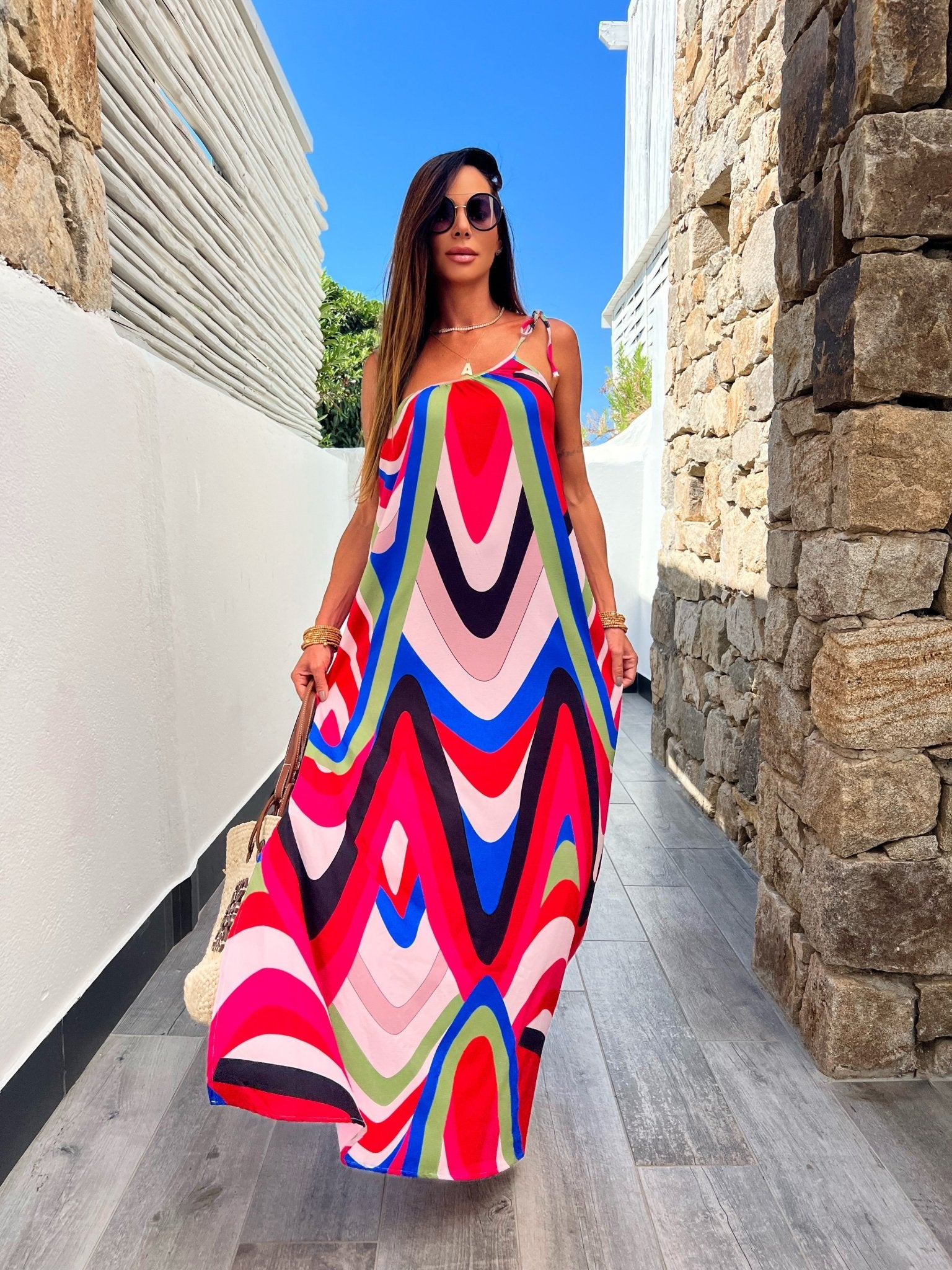 POSITANO ONE SHOULDER DRESS