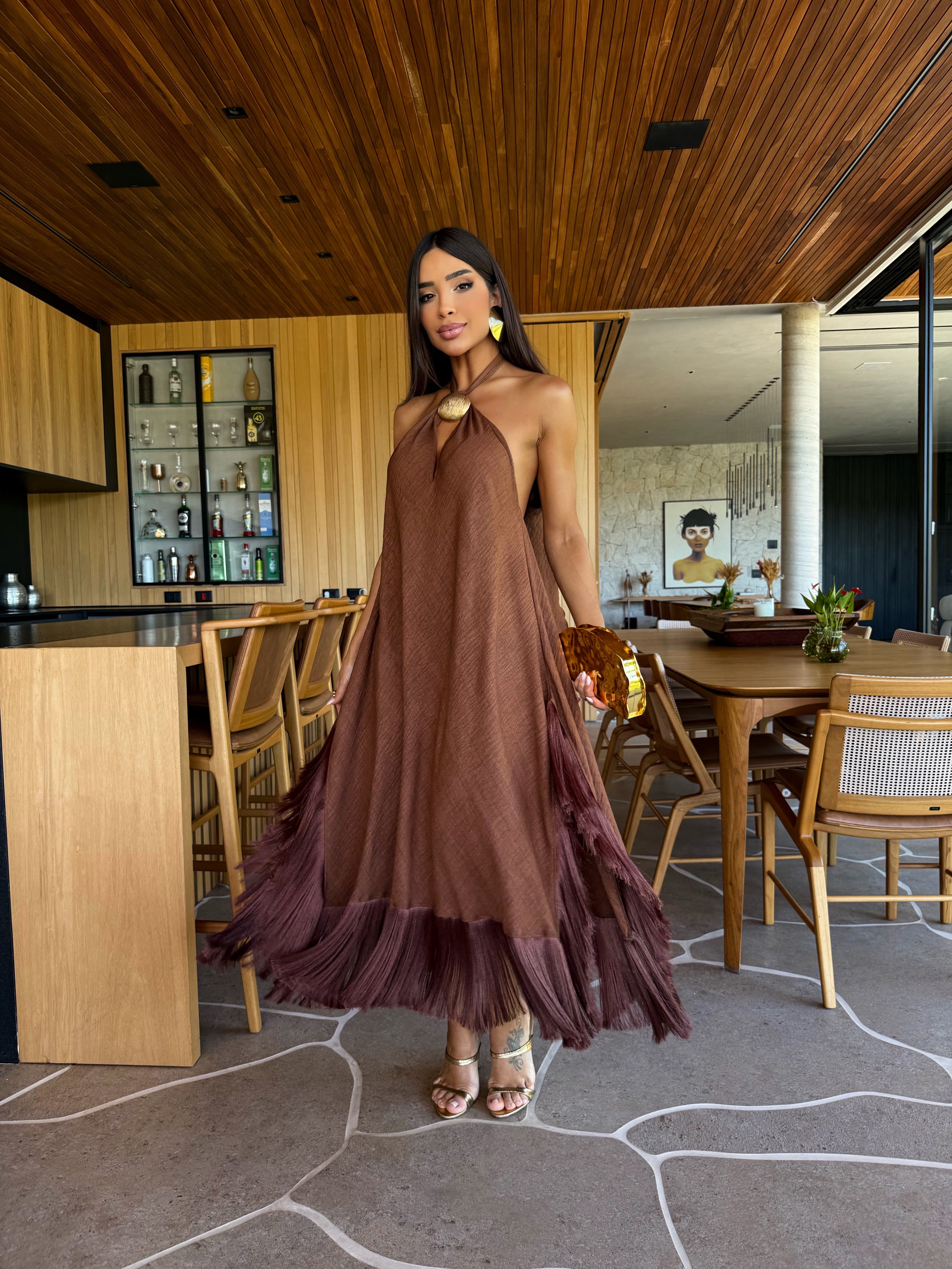 AIRE DRESS BROWN