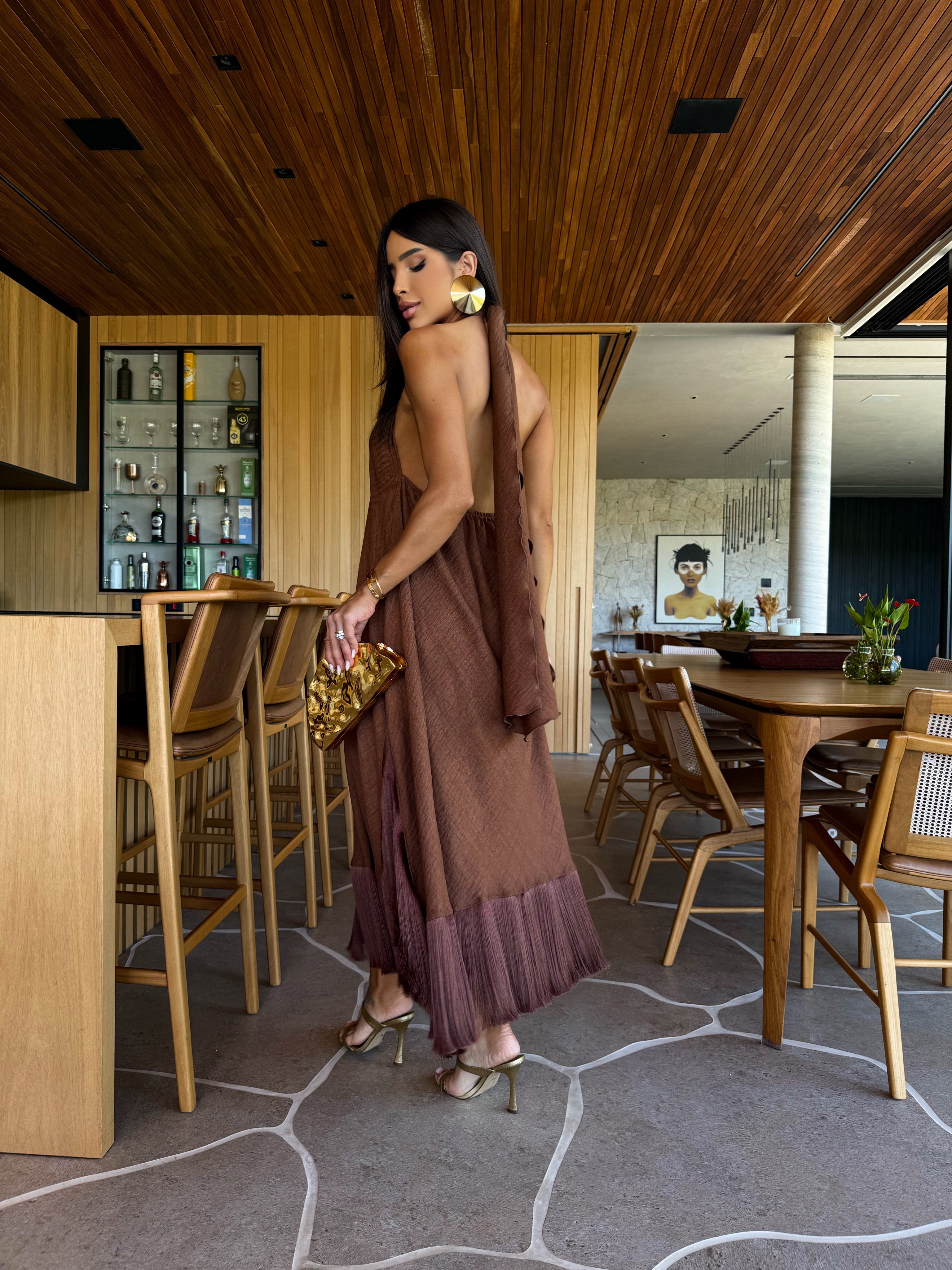 AIRE DRESS BROWN