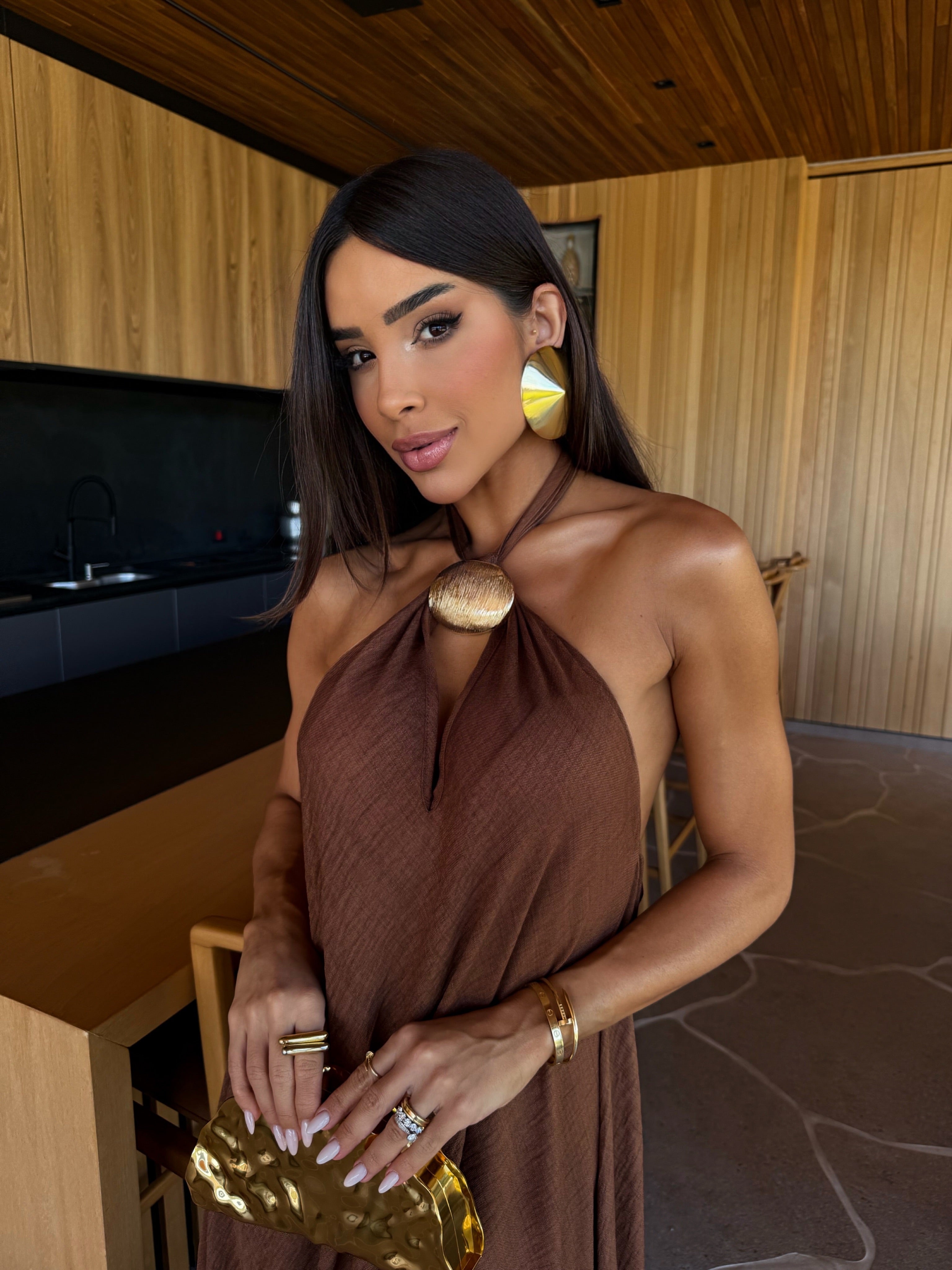 AIRE DRESS BROWN