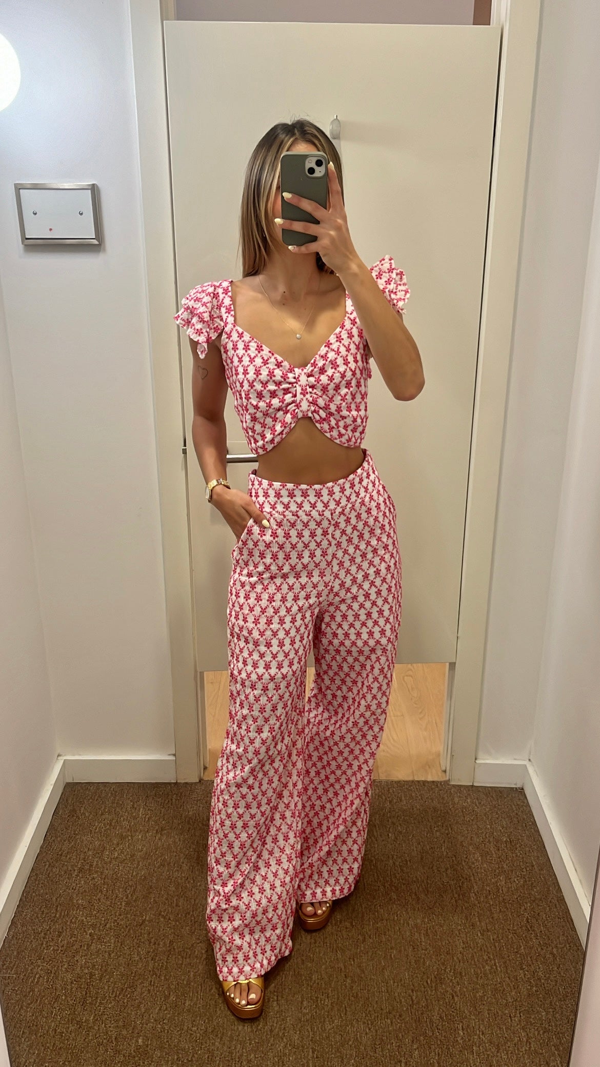 LOTUS PINK CROP AND PANT SET
