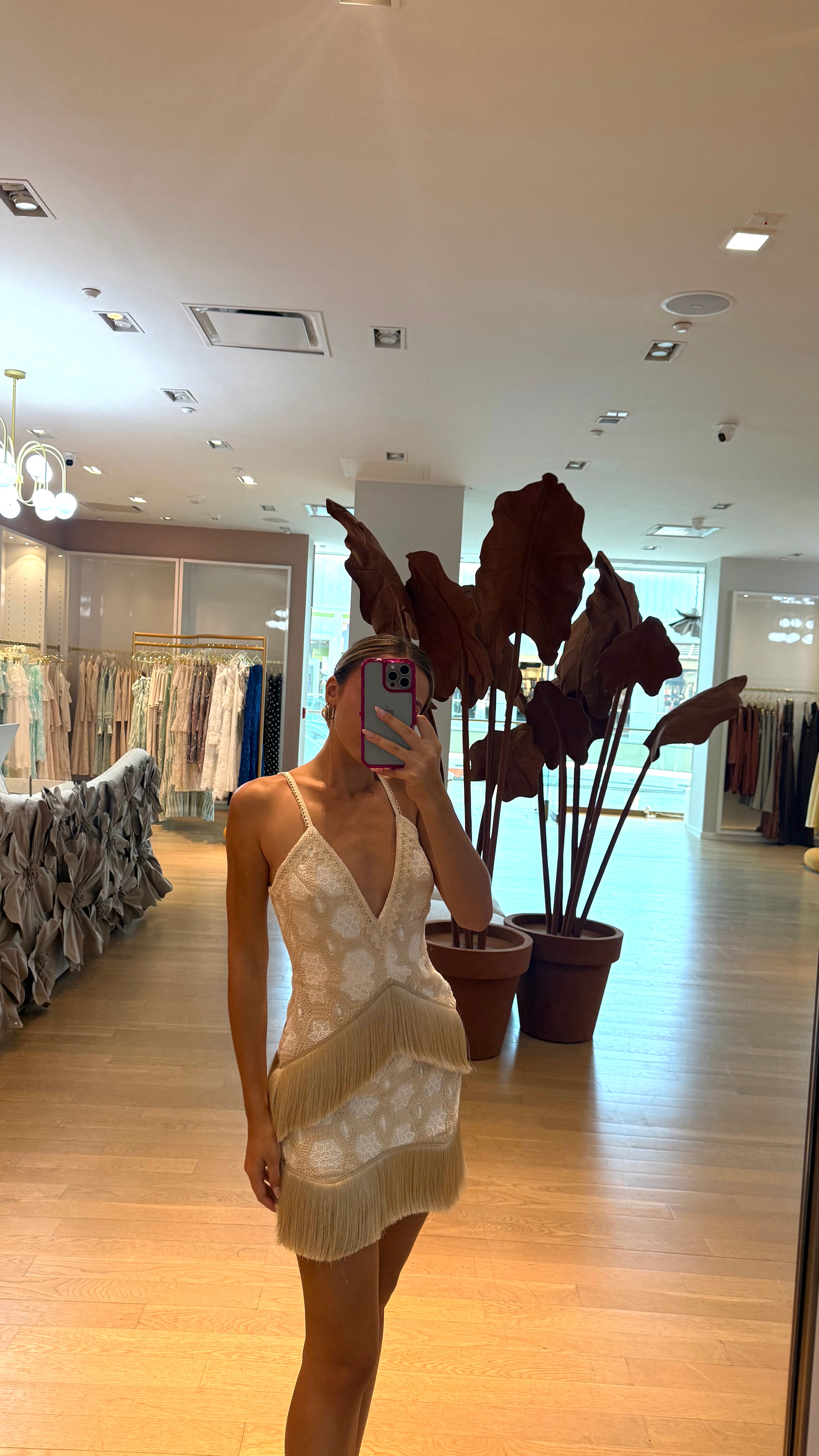 PB CROCHET PLUNGE DRESS