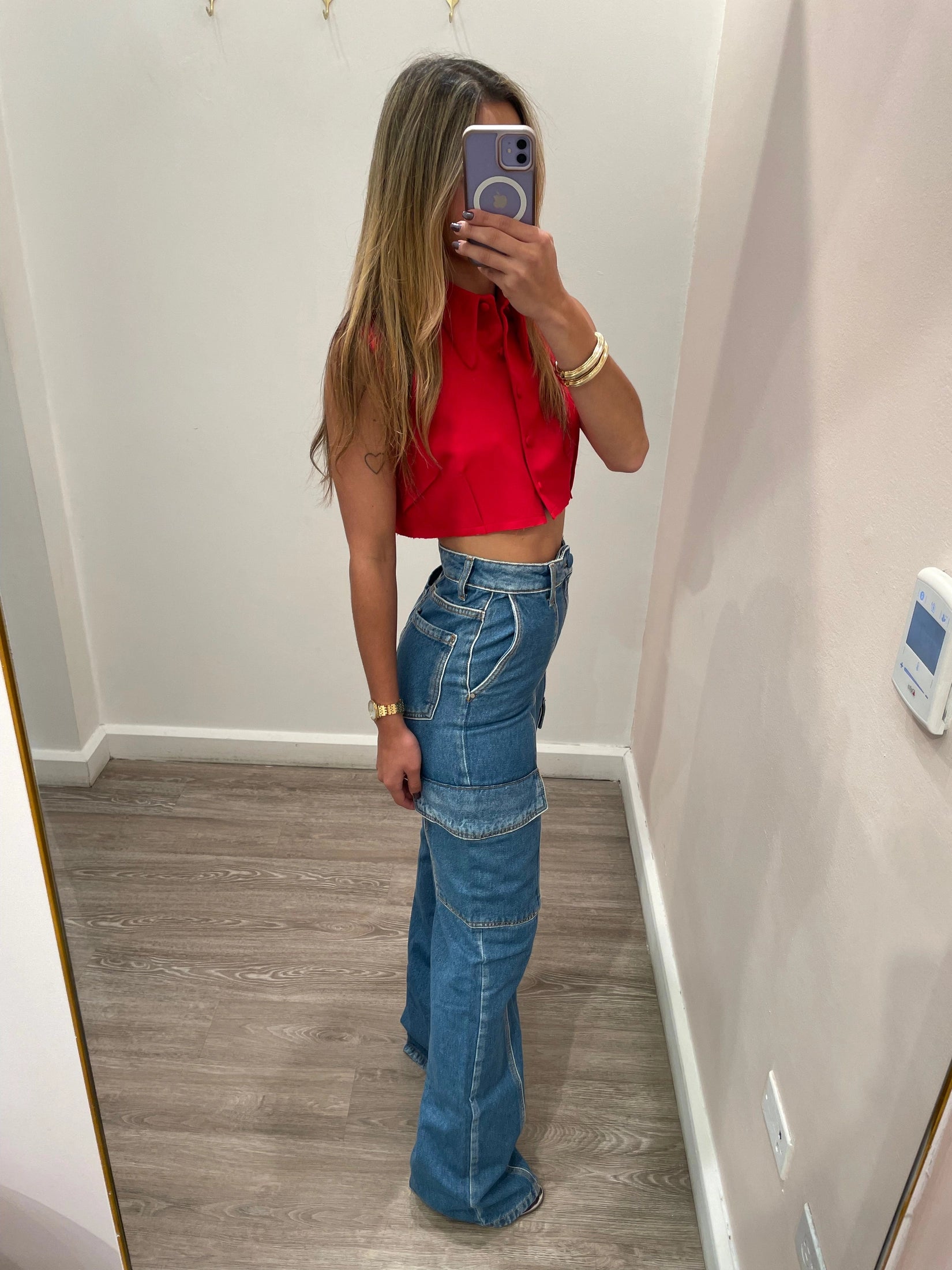 AMAR WIDE LEG CARGO JEANS