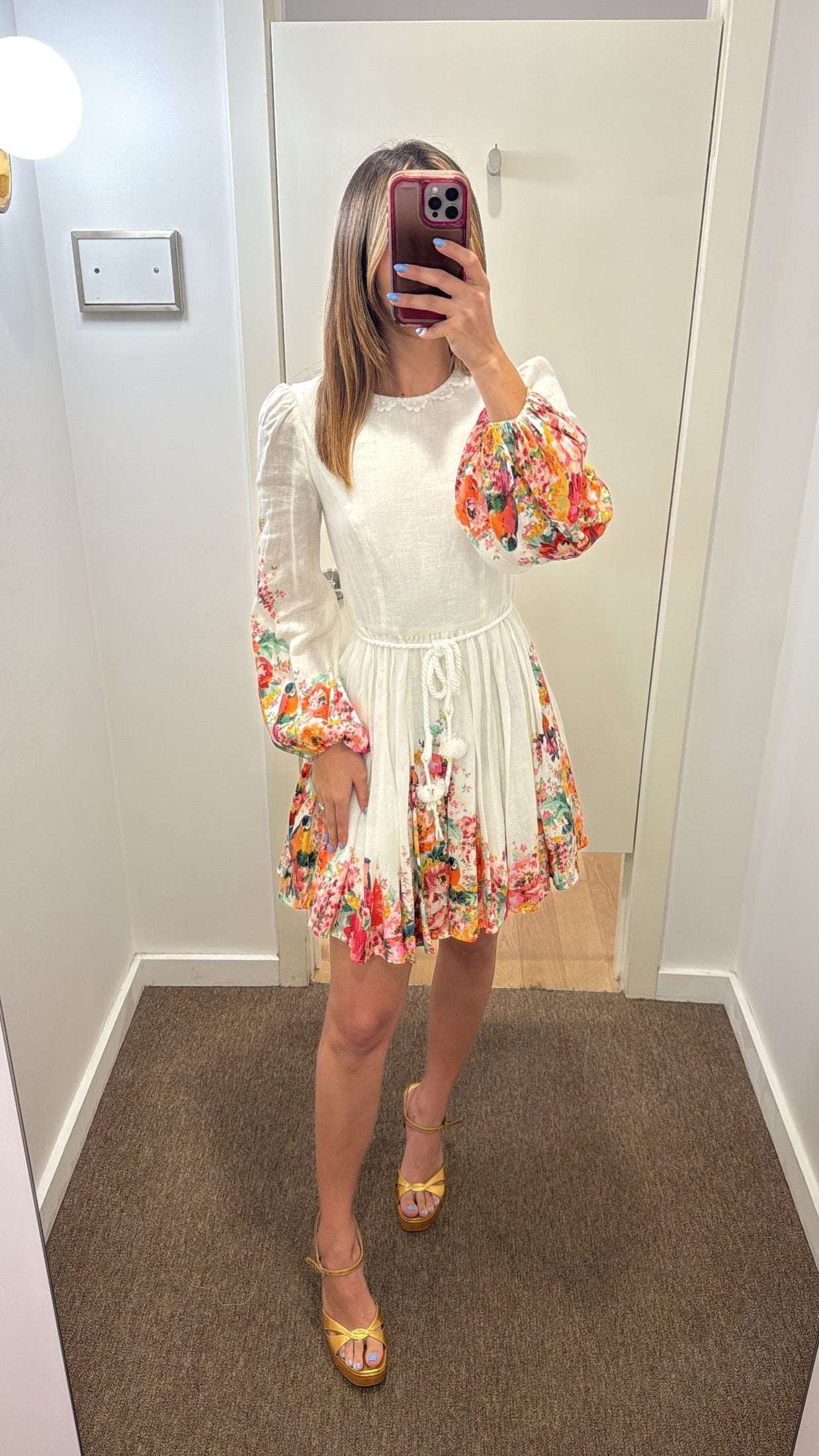 SHORT FLORAL LONG SLEEVE DRESS