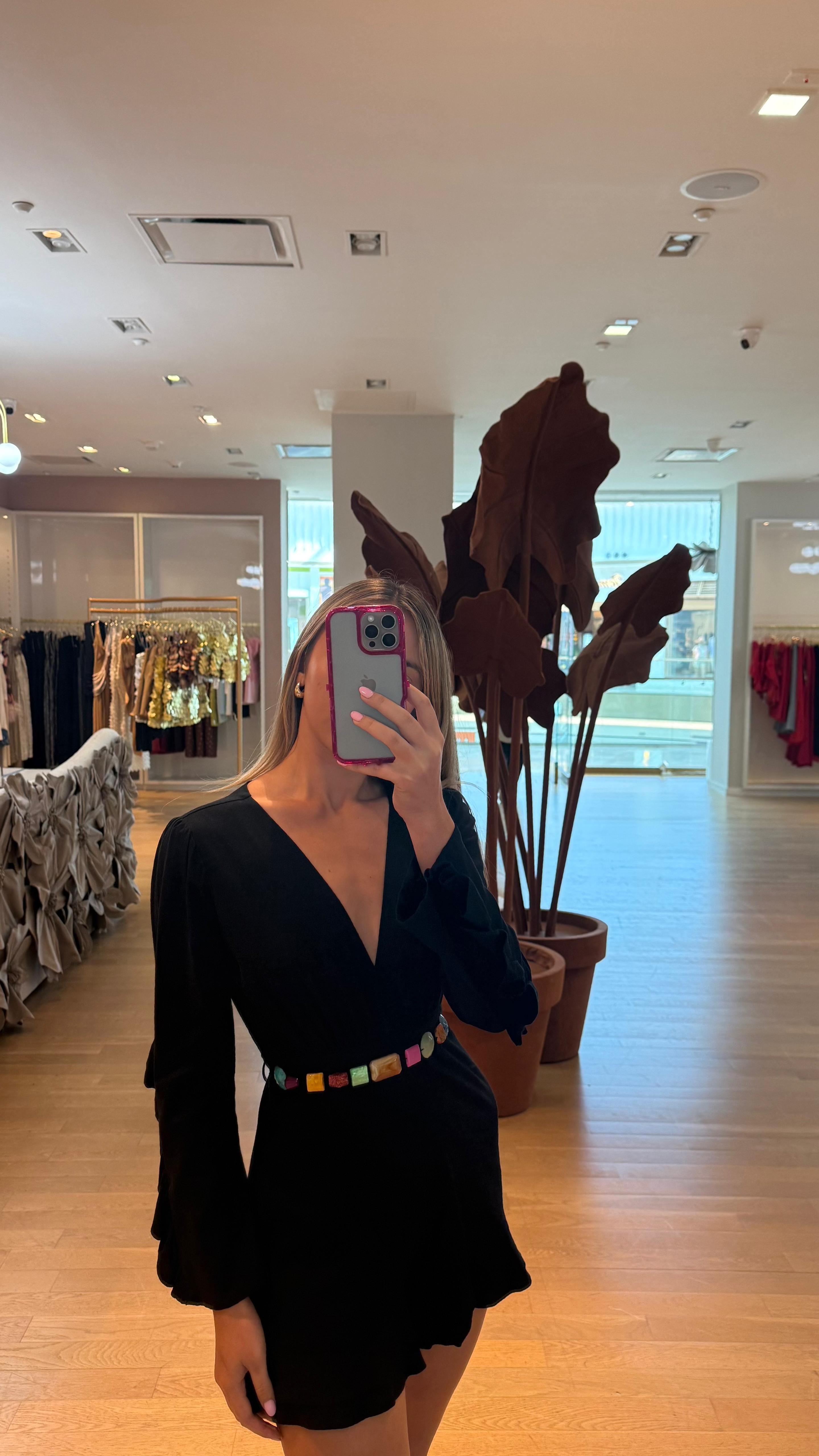 BLACK LONG SLEEVE SHORT ROMPER