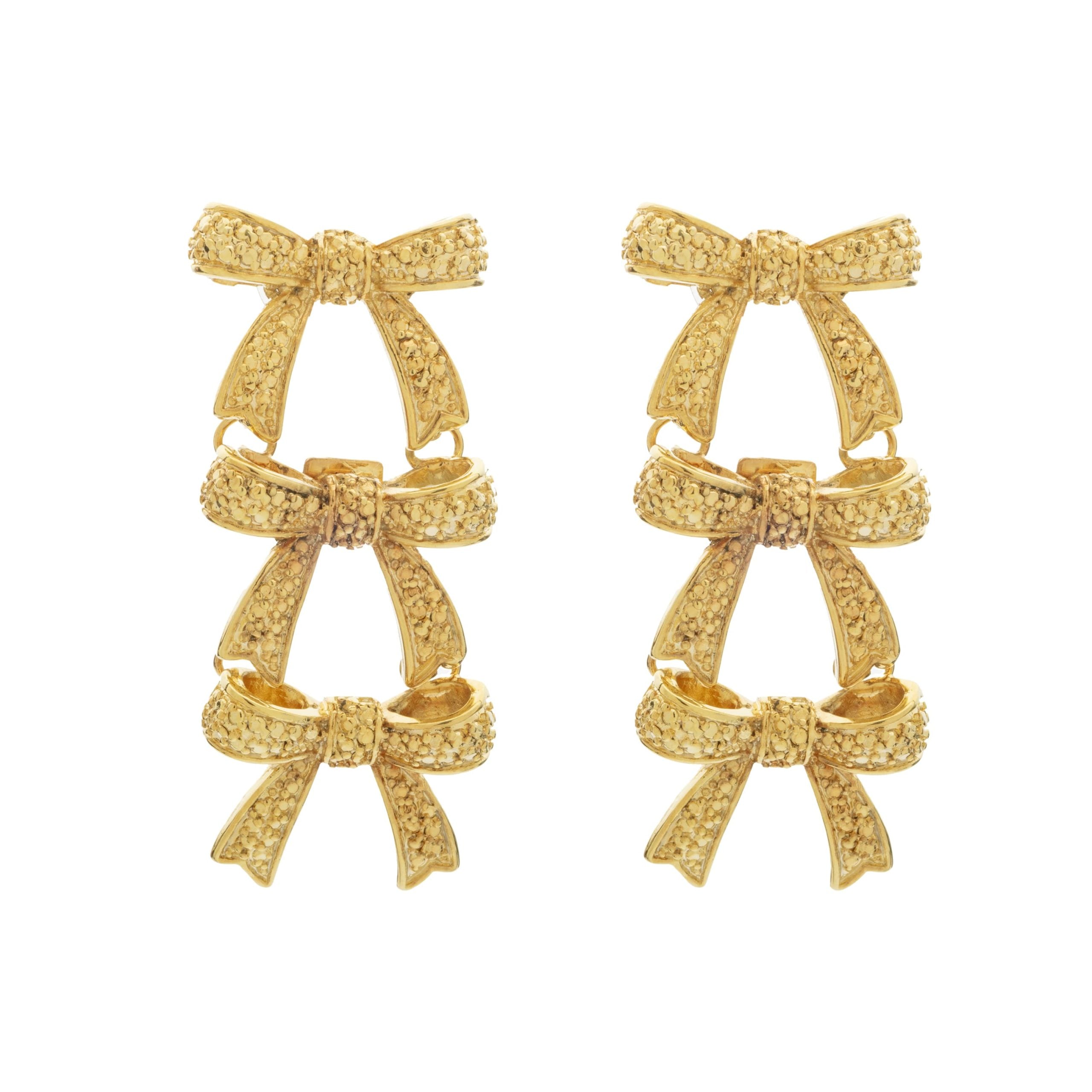 RB TRIPLE BOW EARRINGS
