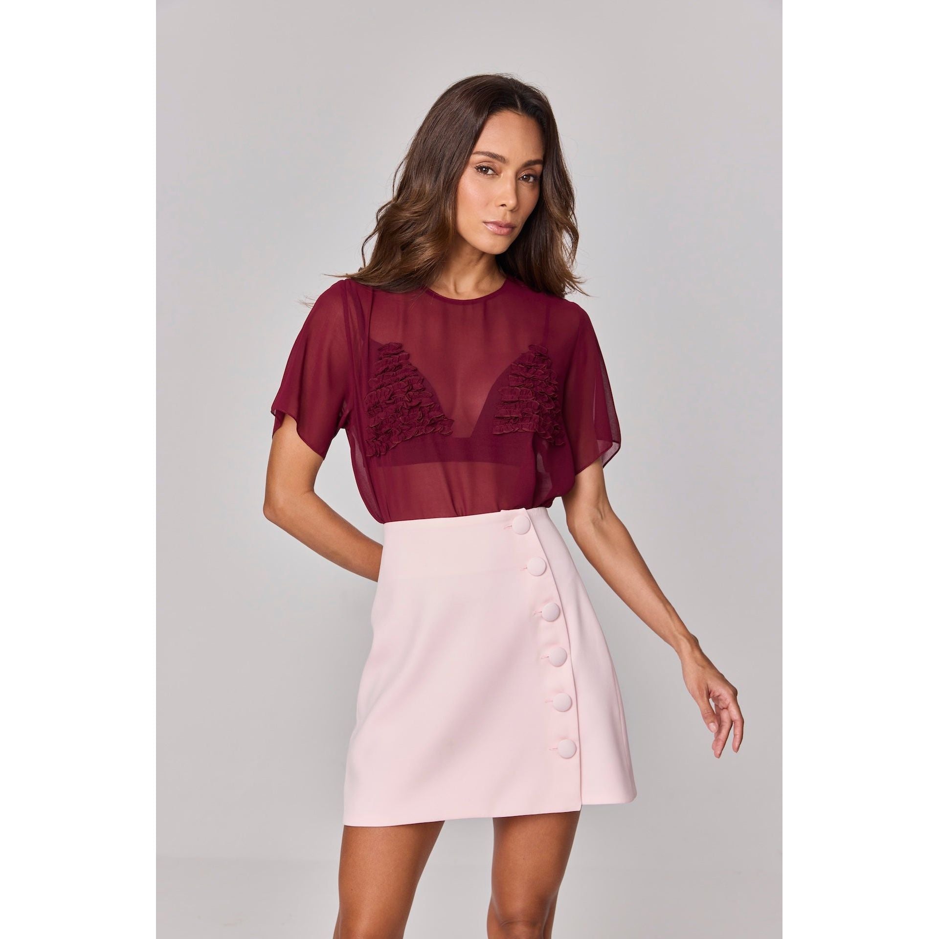HL IFIGENIA SHORT SKIRT - PINK