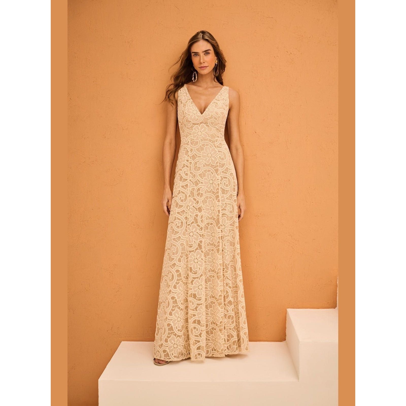 SK FLOWER EMBROIDERY GOWN