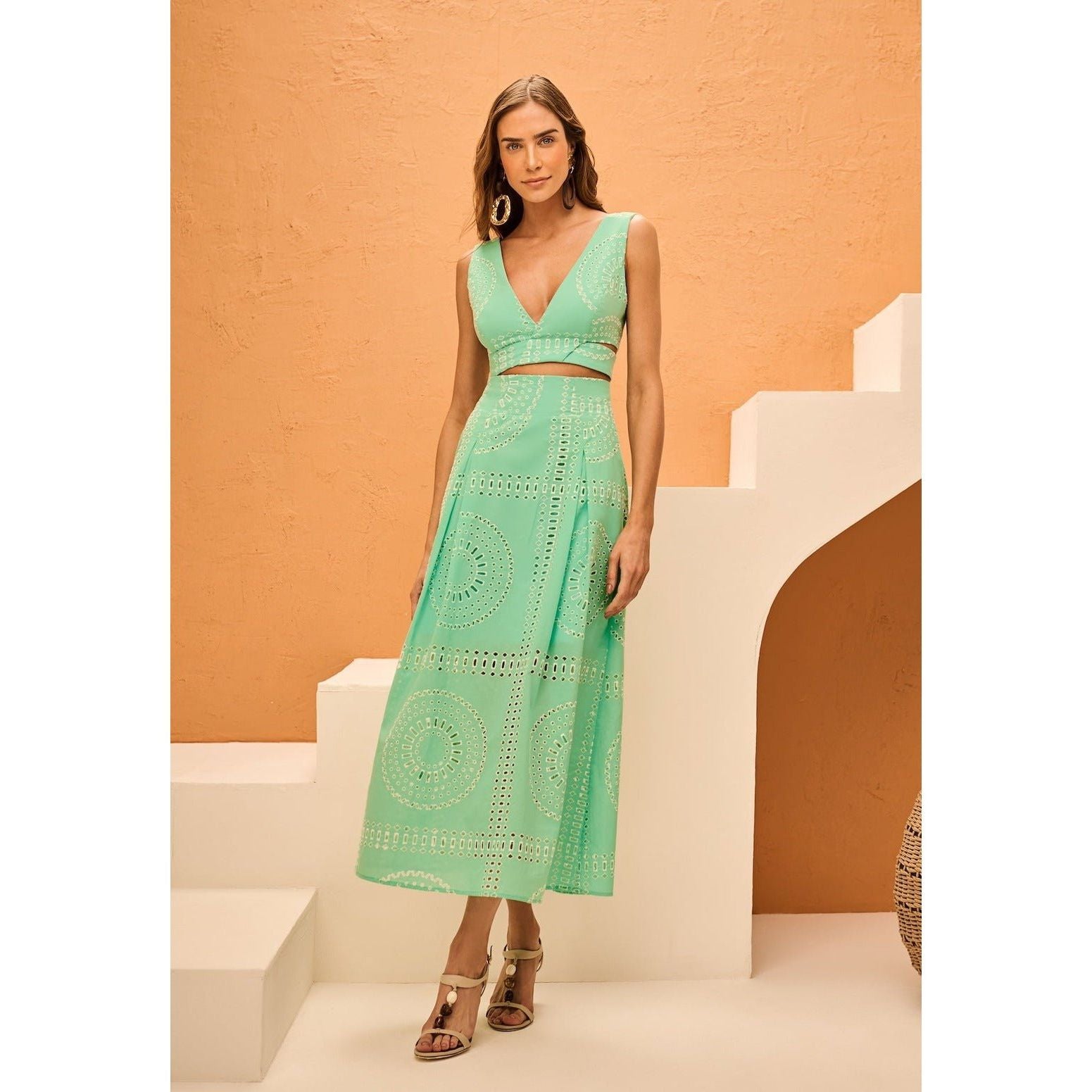 SK LACE TOP AND SKIRT SET
