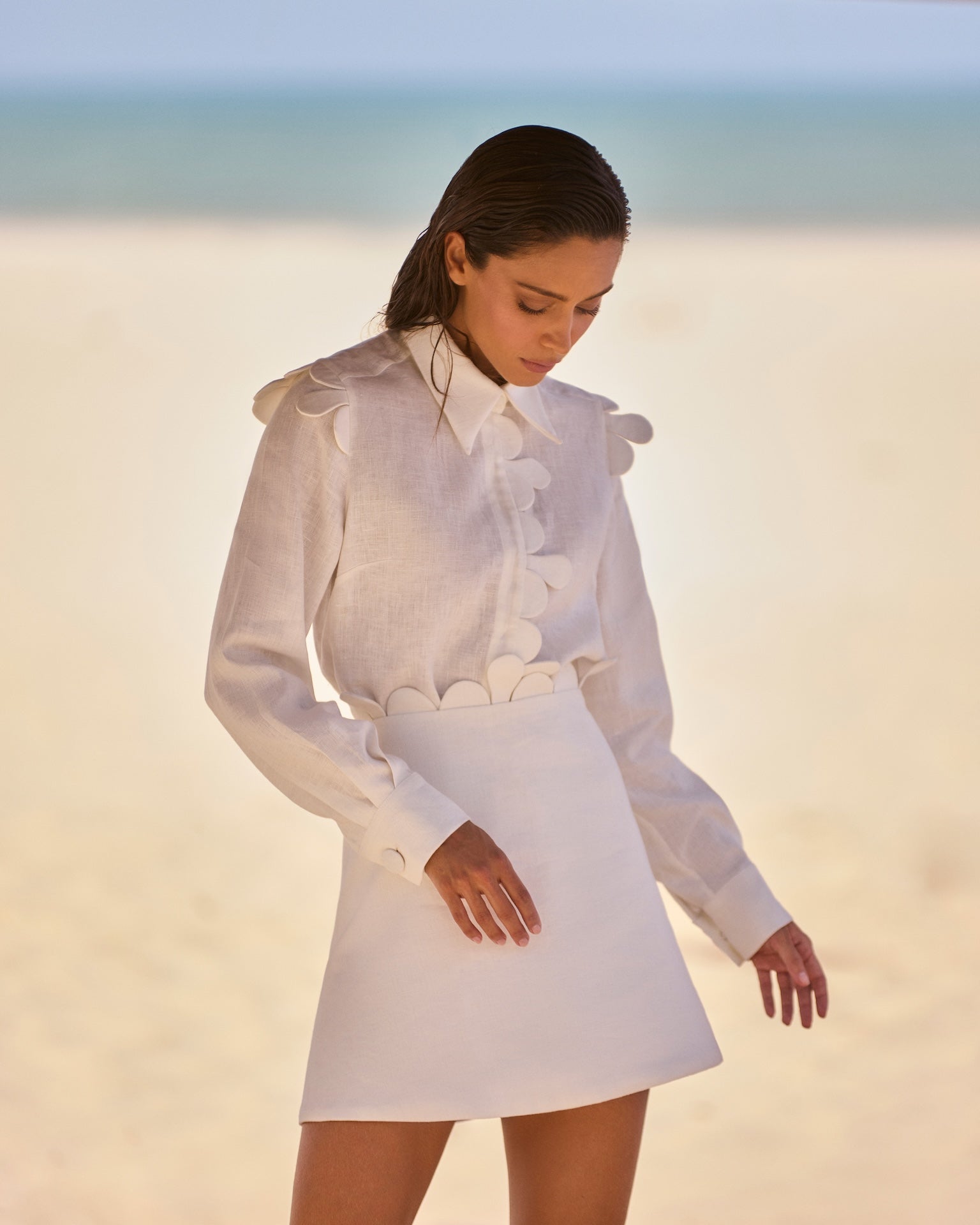 HL A GOTAS SKIRT WHITE
